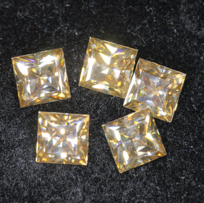 Smoky Moissanite, Loose Golden Grey Moissanite Gems