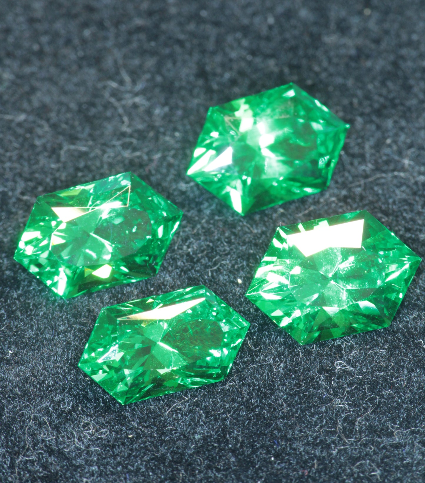 CTH:YAG Faceted Loose Stones, Cut Green Lab Garnets