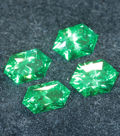 CTH:YAG Faceted Loose Stones, Cut Green Lab Garnets