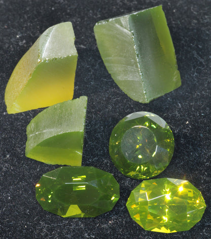 Zombie Garnet, Green Laser Garnet Facet Rough, Ce+?? YAG