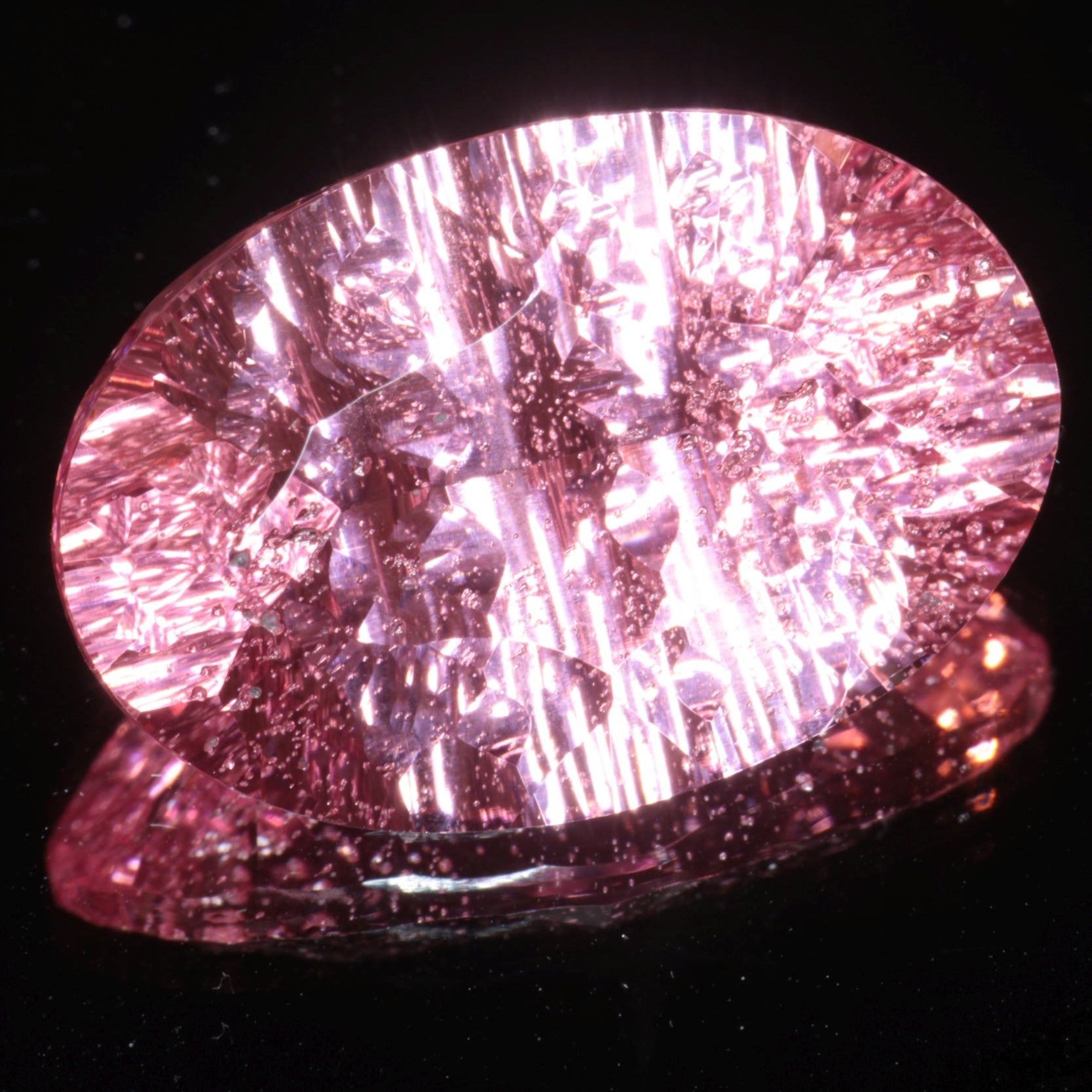 Fantasy Cut Laser Sapphire, Titanium Strawberry Sapphire