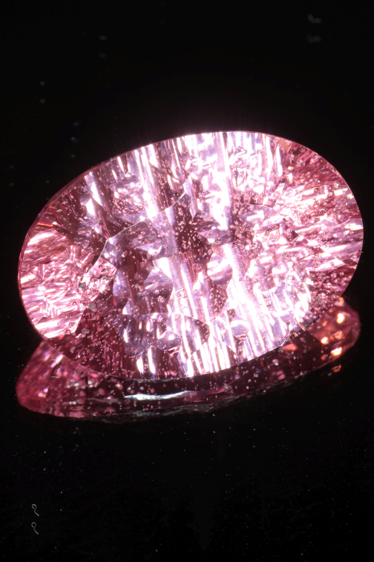 Fantasy Cut Laser Sapphire, Titanium Strawberry Sapphire