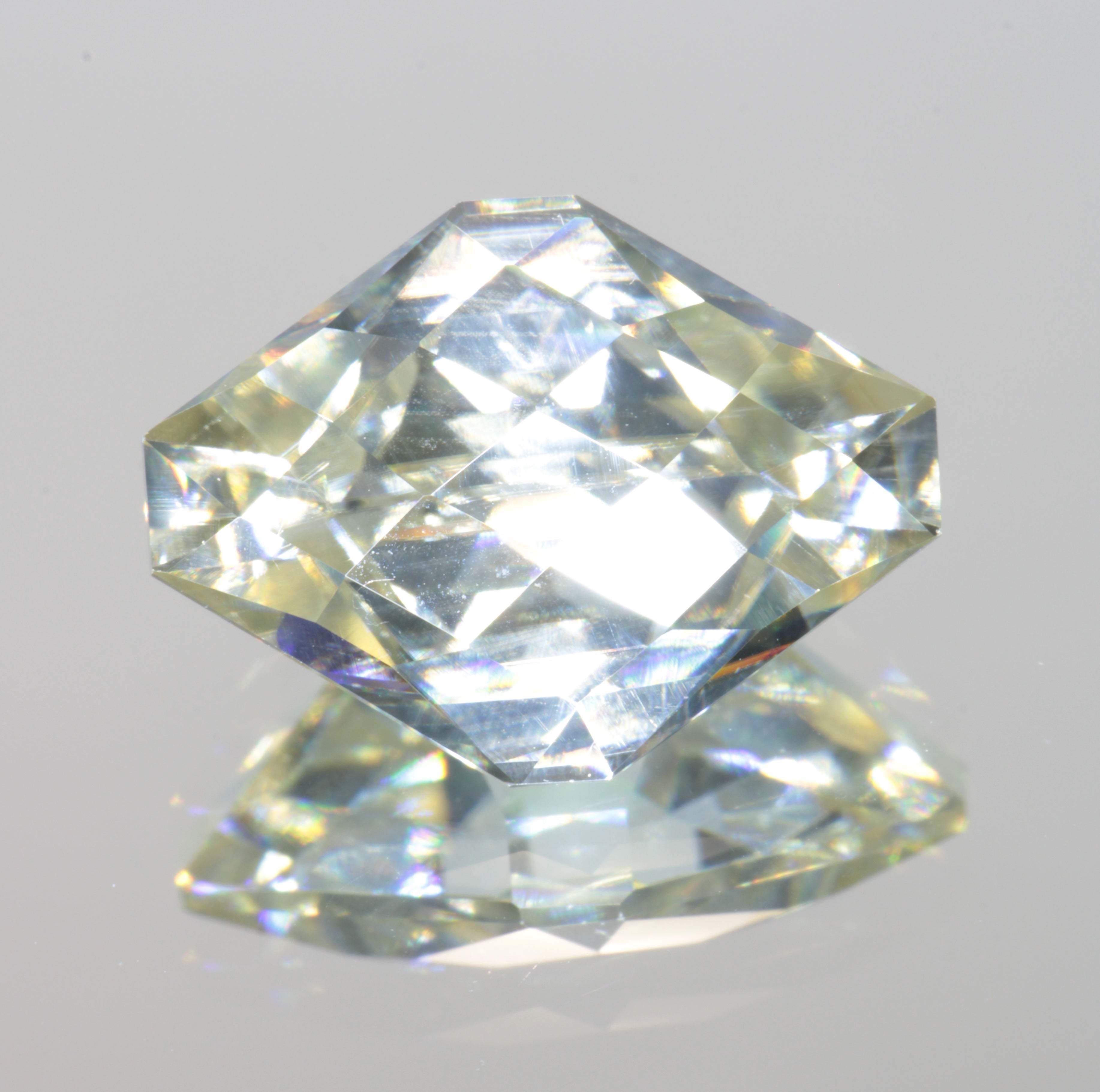 Near-Colorless Moissanite, Light Gold Moissanite Gems