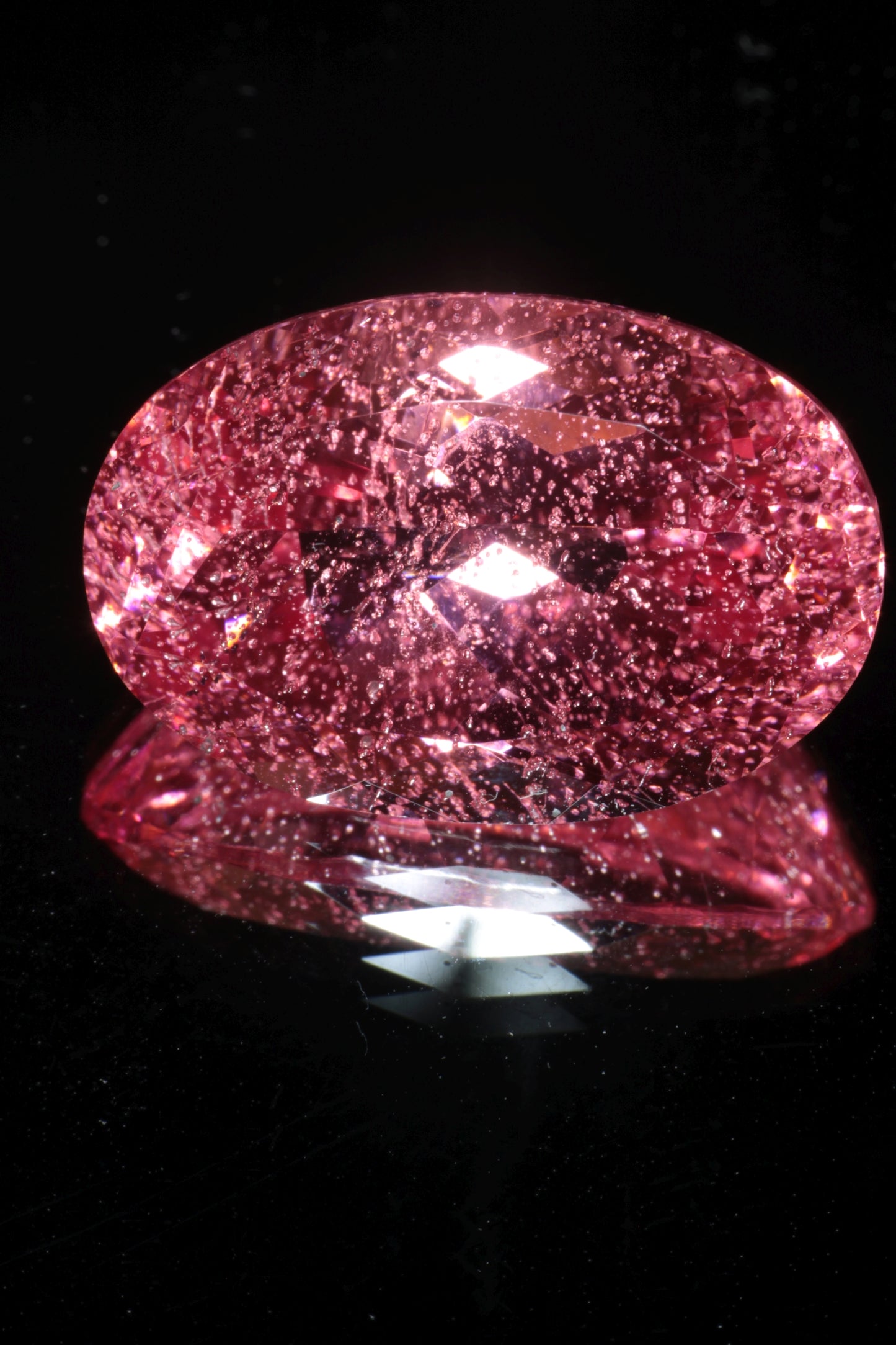 Fantasy Cut Laser Sapphire, Titanium Strawberry Sapphire