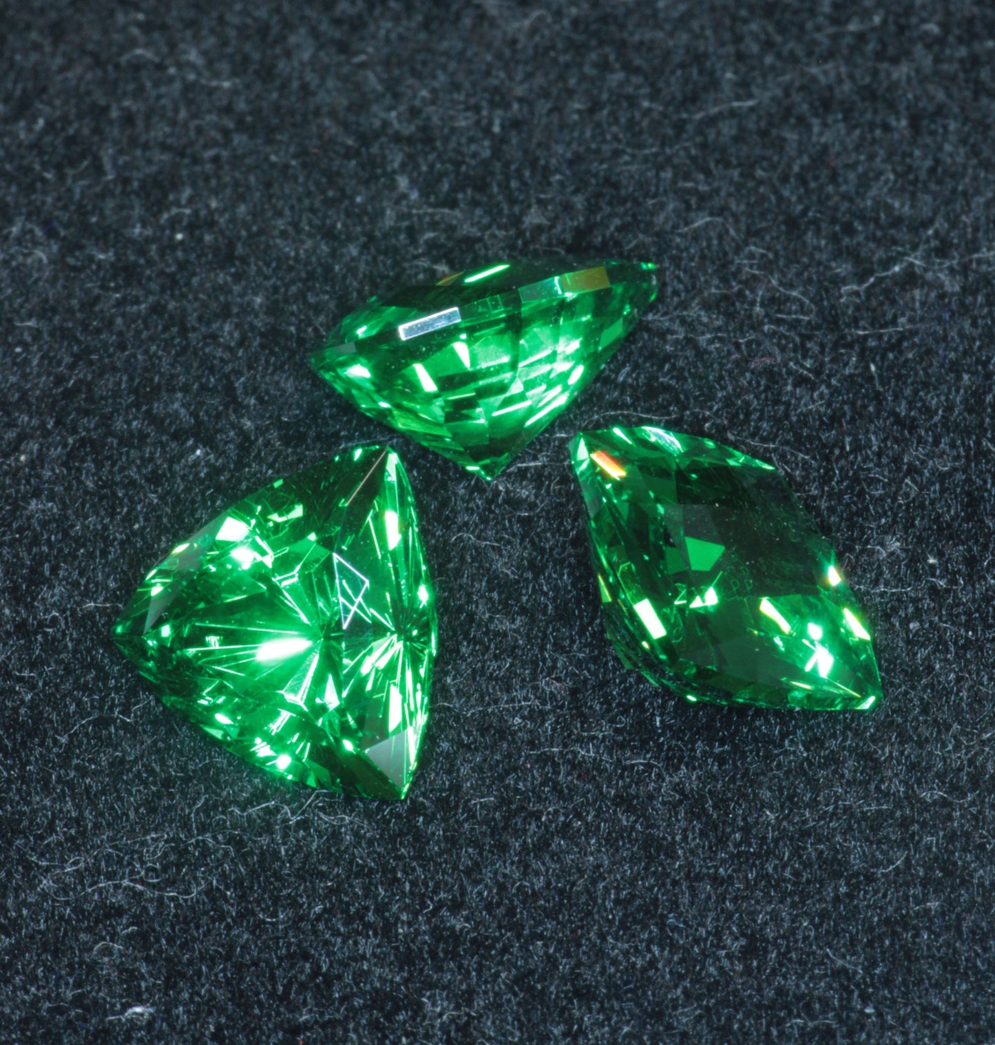 CTH:YAG Faceted Loose Stones, Cut Green Lab Garnets