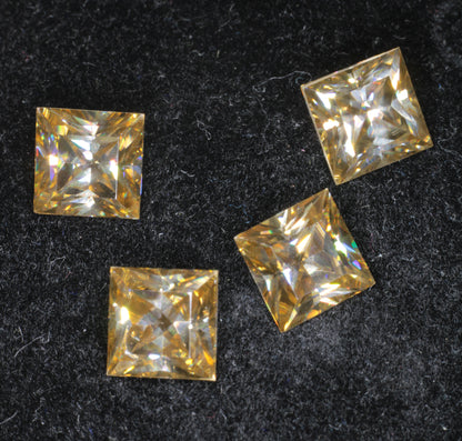 Smoky Moissanite, Loose Golden Grey Moissanite Gems