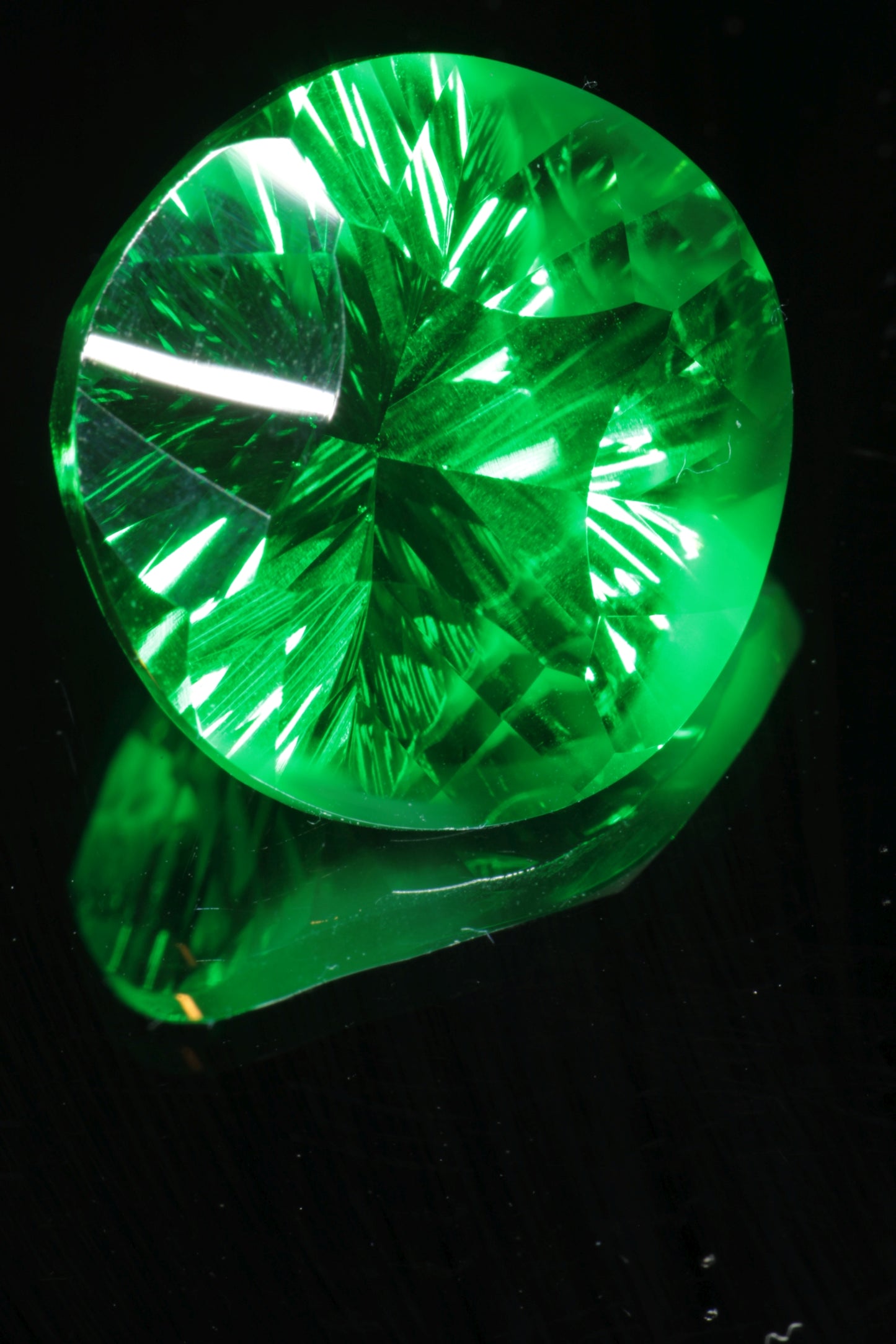 Fantasy Cut Vivid Green Laser Garnet, Vanadium YAG