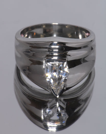 EOTS Cut F-35 Window Sapphire Rings in Sterling Silver (F35 Gem)