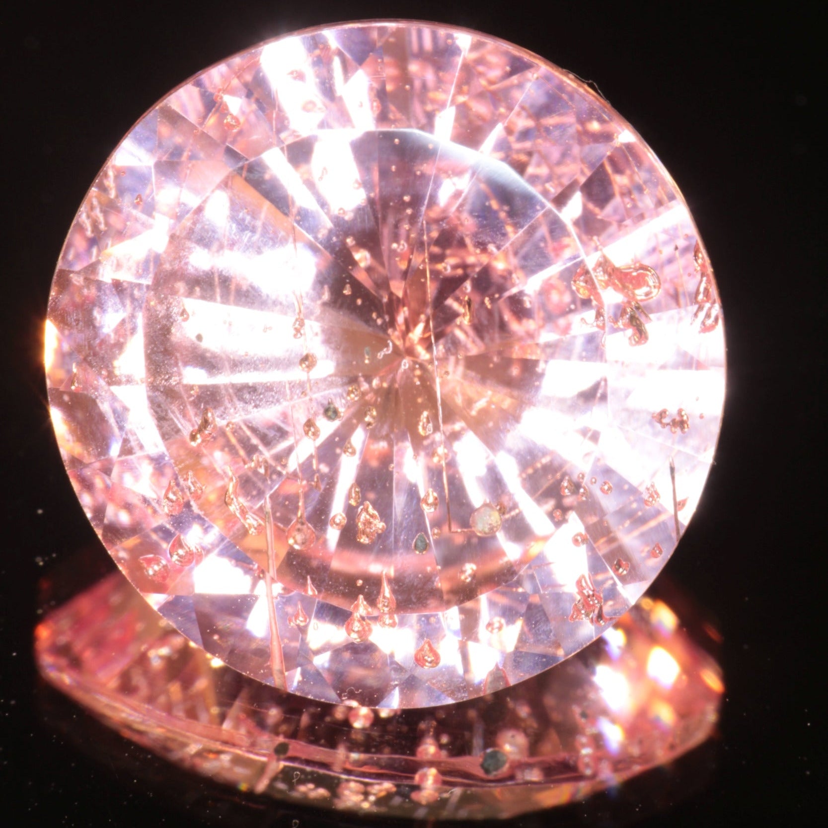 Fantasy Cut Laser Sapphire, Titanium Strawberry Sapphire