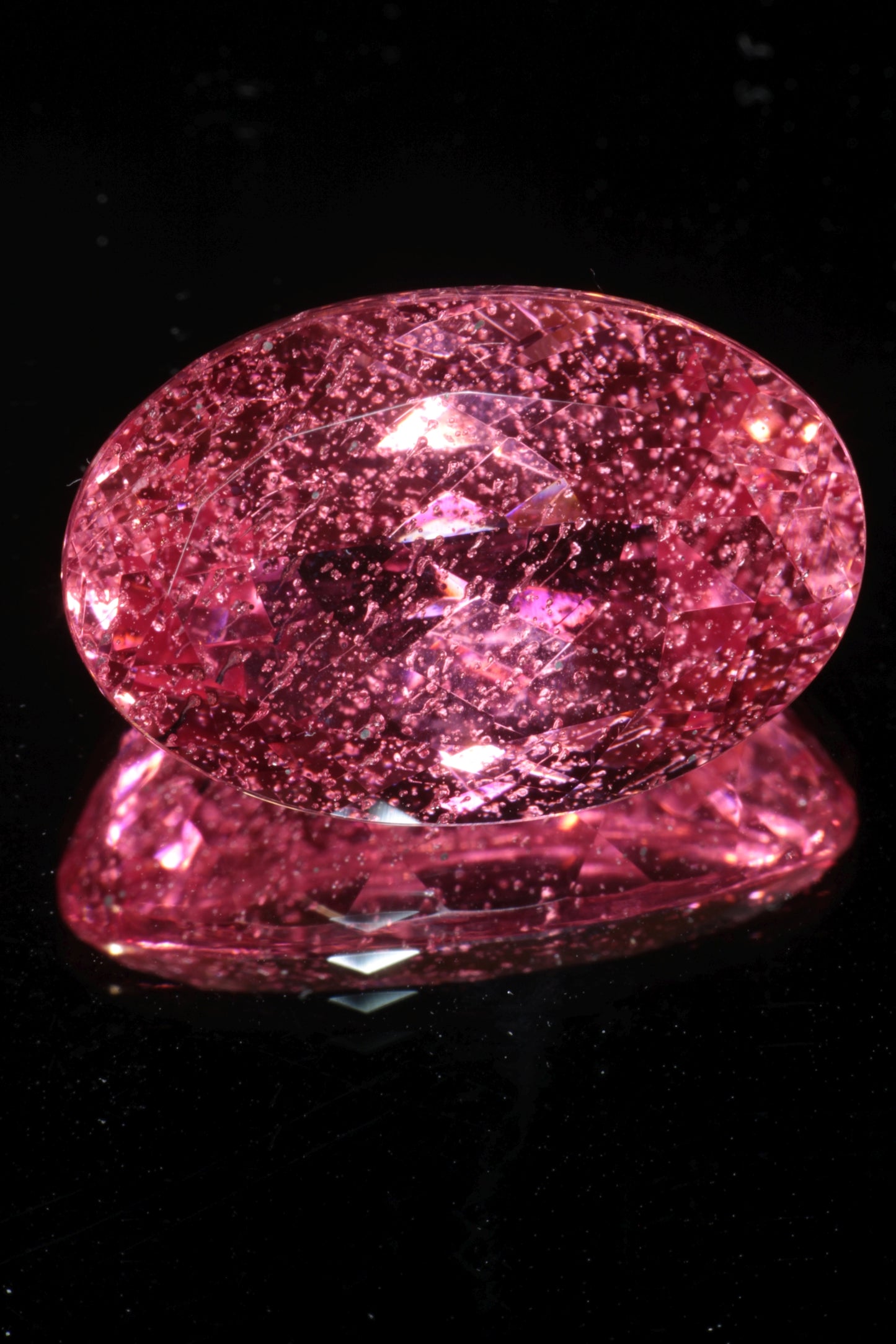 Fantasy Cut Laser Sapphire, Titanium Strawberry Sapphire