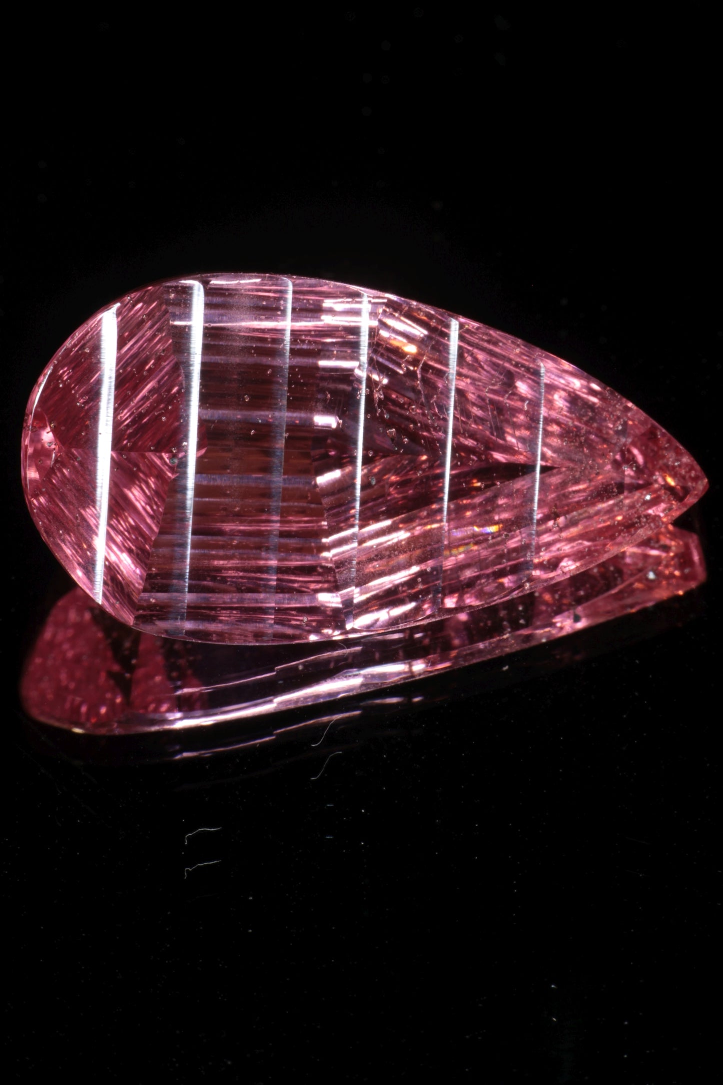 Fantasy Cut Laser Sapphire, Titanium Strawberry Sapphire