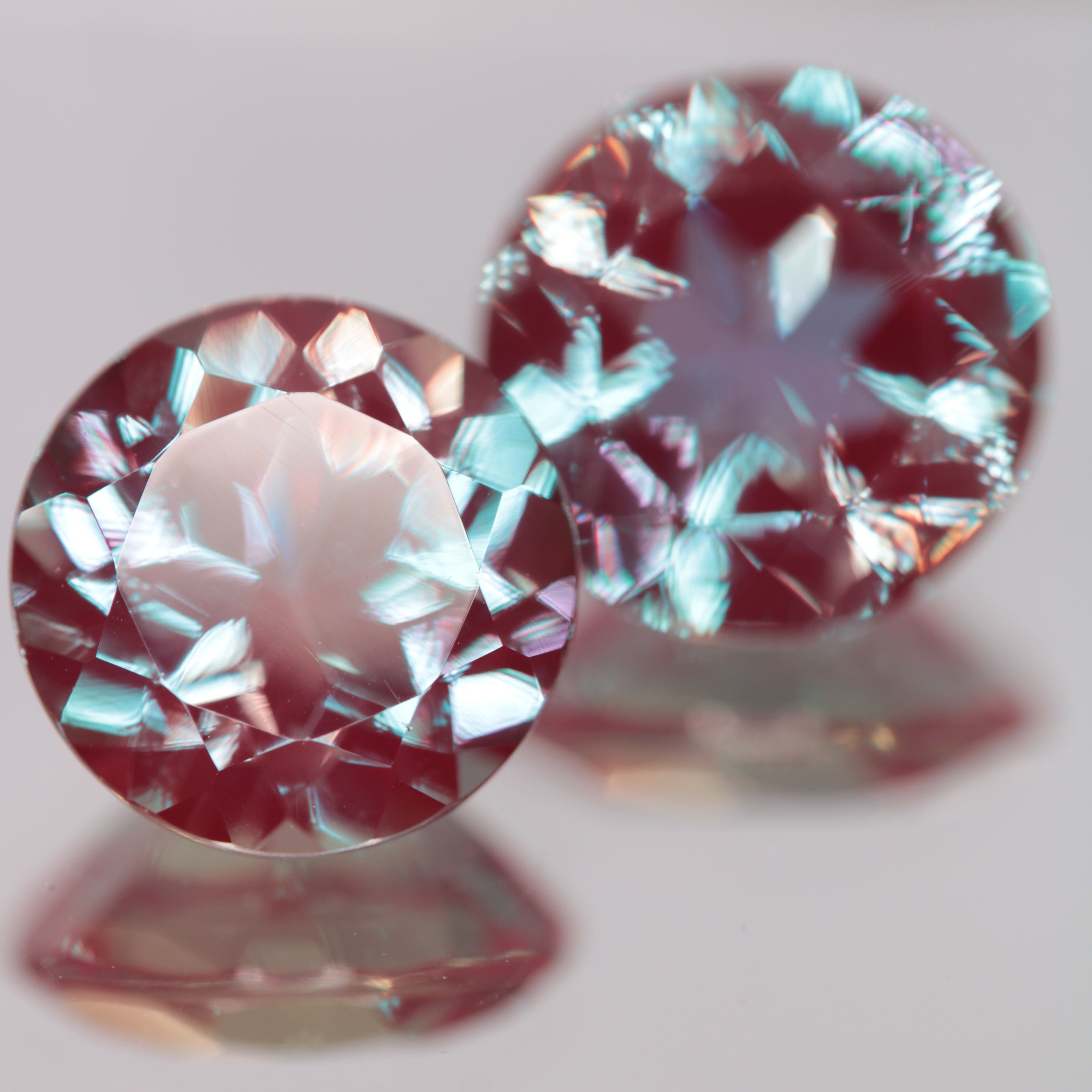 Laser Alexandrite Faceted Stones, Lab Created Red Glow Alexandrite