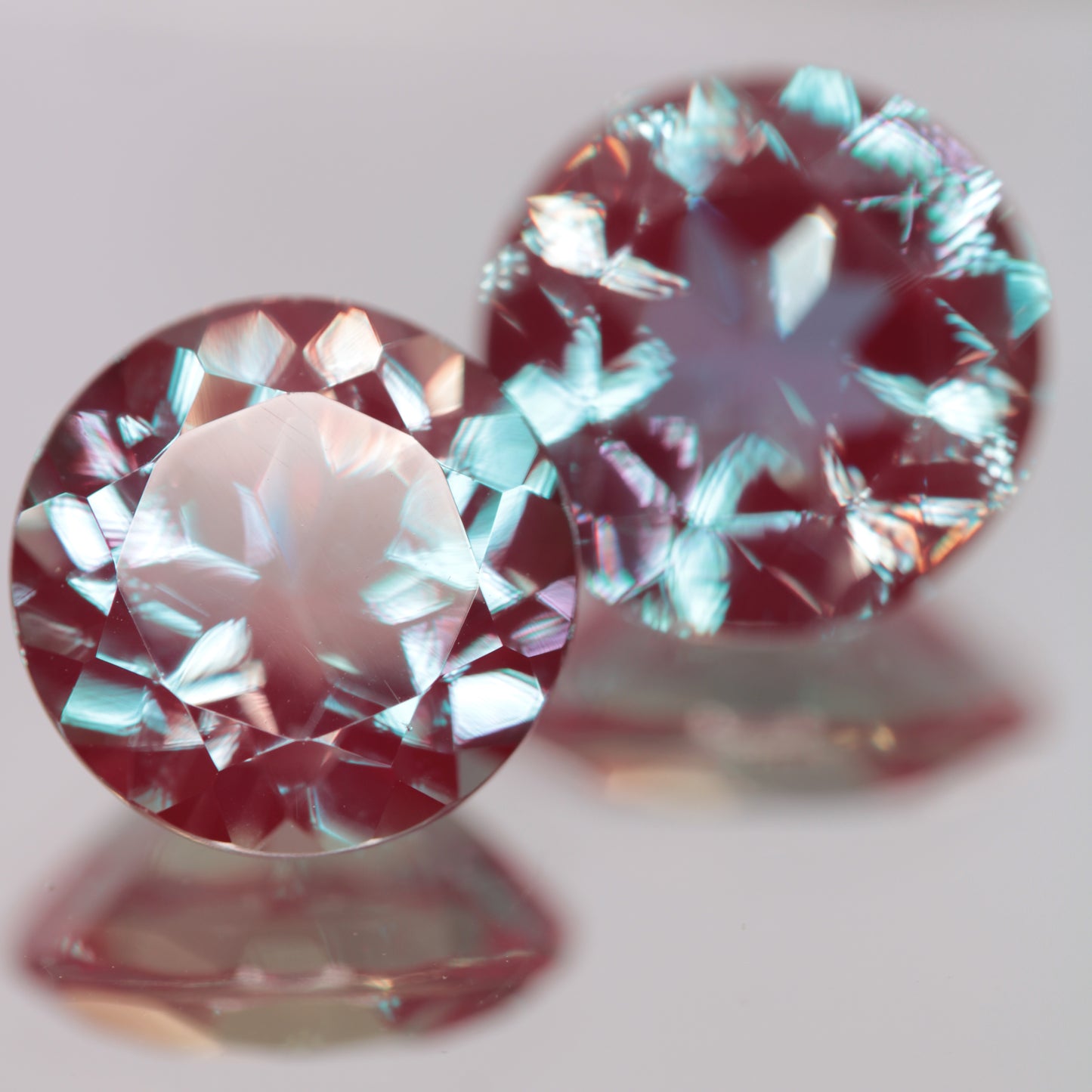Laser Alexandrite Faceted Stones, Lab Created Red Glow Alexandrite