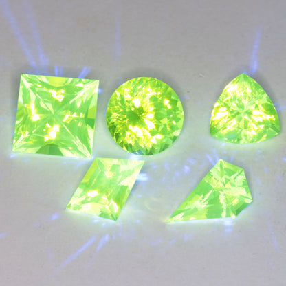 LuAG Lumogarnet Faceted Loose Gems