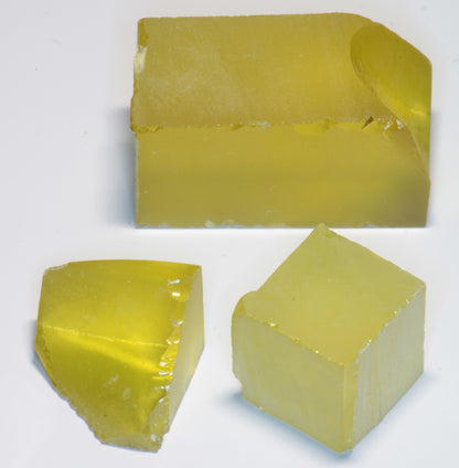 Special Golden Yellow "Nobalt" Sapphire Facet Rough, Czochralski Grown Labmade Crystal