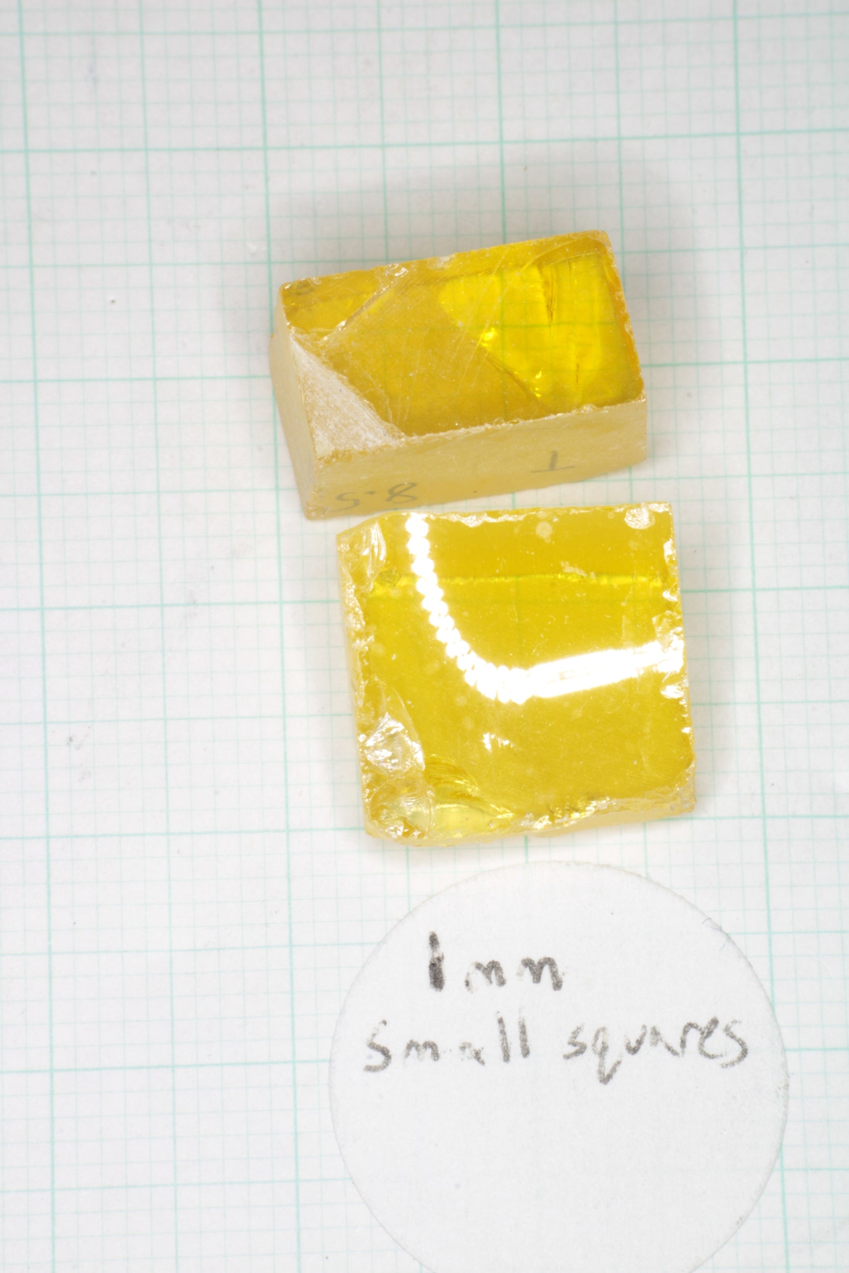 Orange Lithium Tantalate Facet Rough, Lab Created Gem of Science