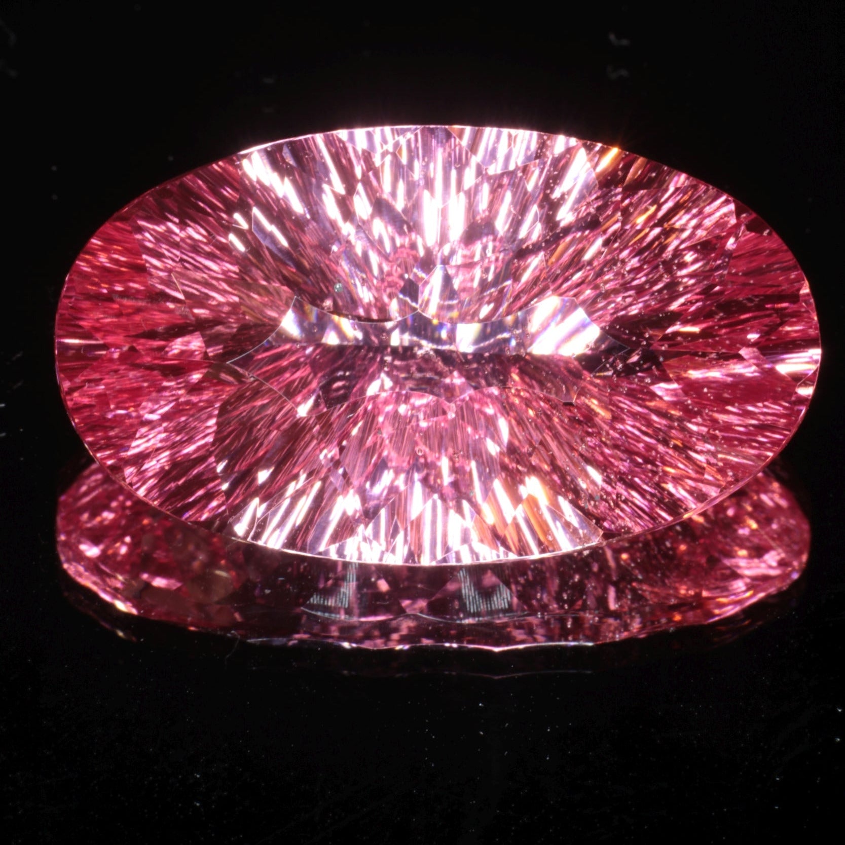 Fantasy Cut Laser Sapphire, Titanium Strawberry Sapphire