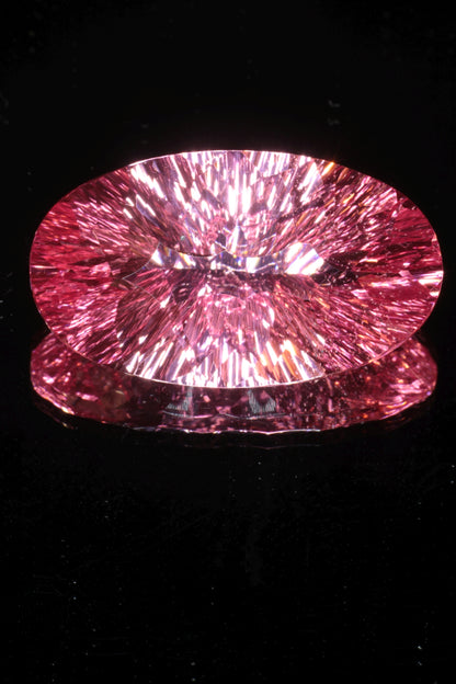 Fantasy Cut Laser Sapphire, Titanium Strawberry Sapphire