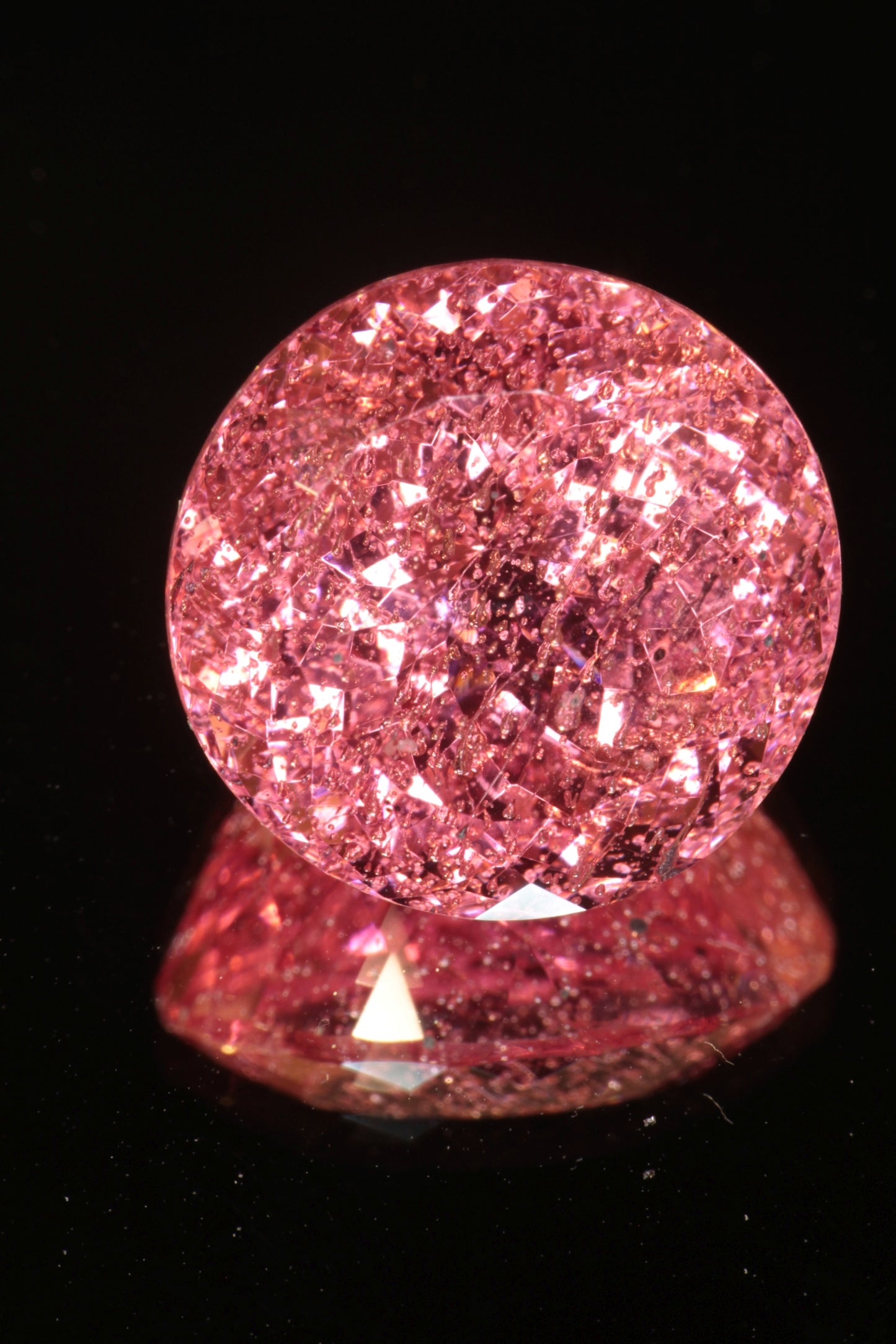 Fantasy Cut Laser Sapphire, Titanium Strawberry Sapphire