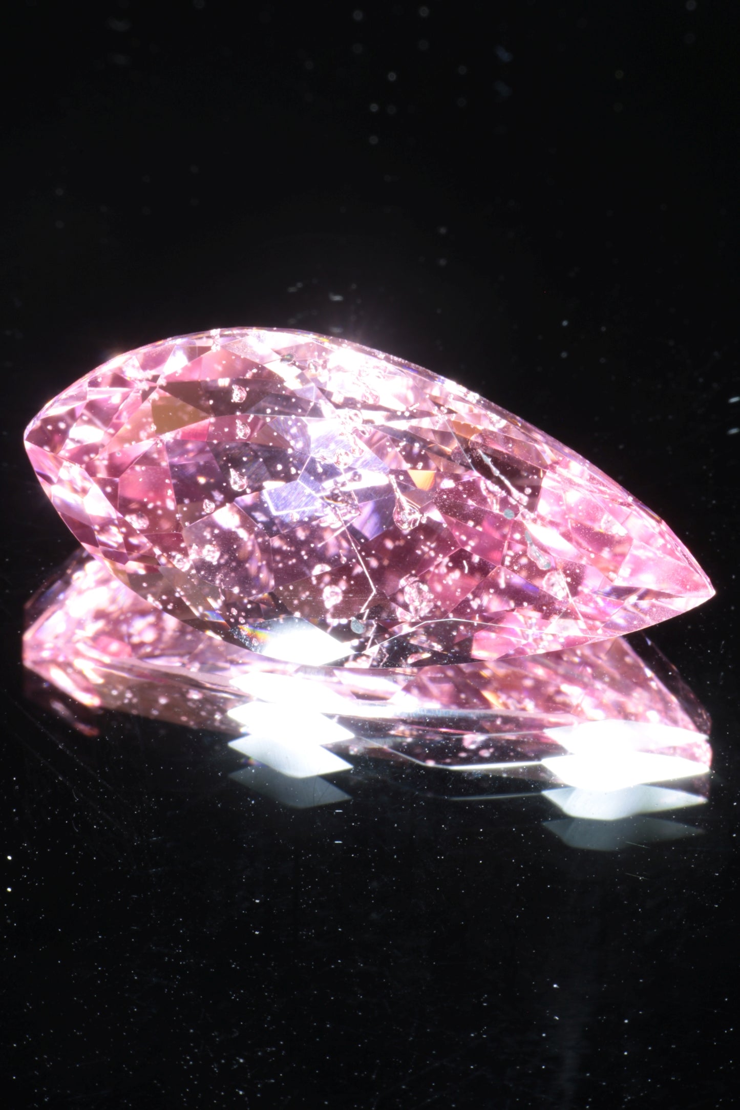 Fantasy Cut Laser Sapphire, Titanium Strawberry Sapphire