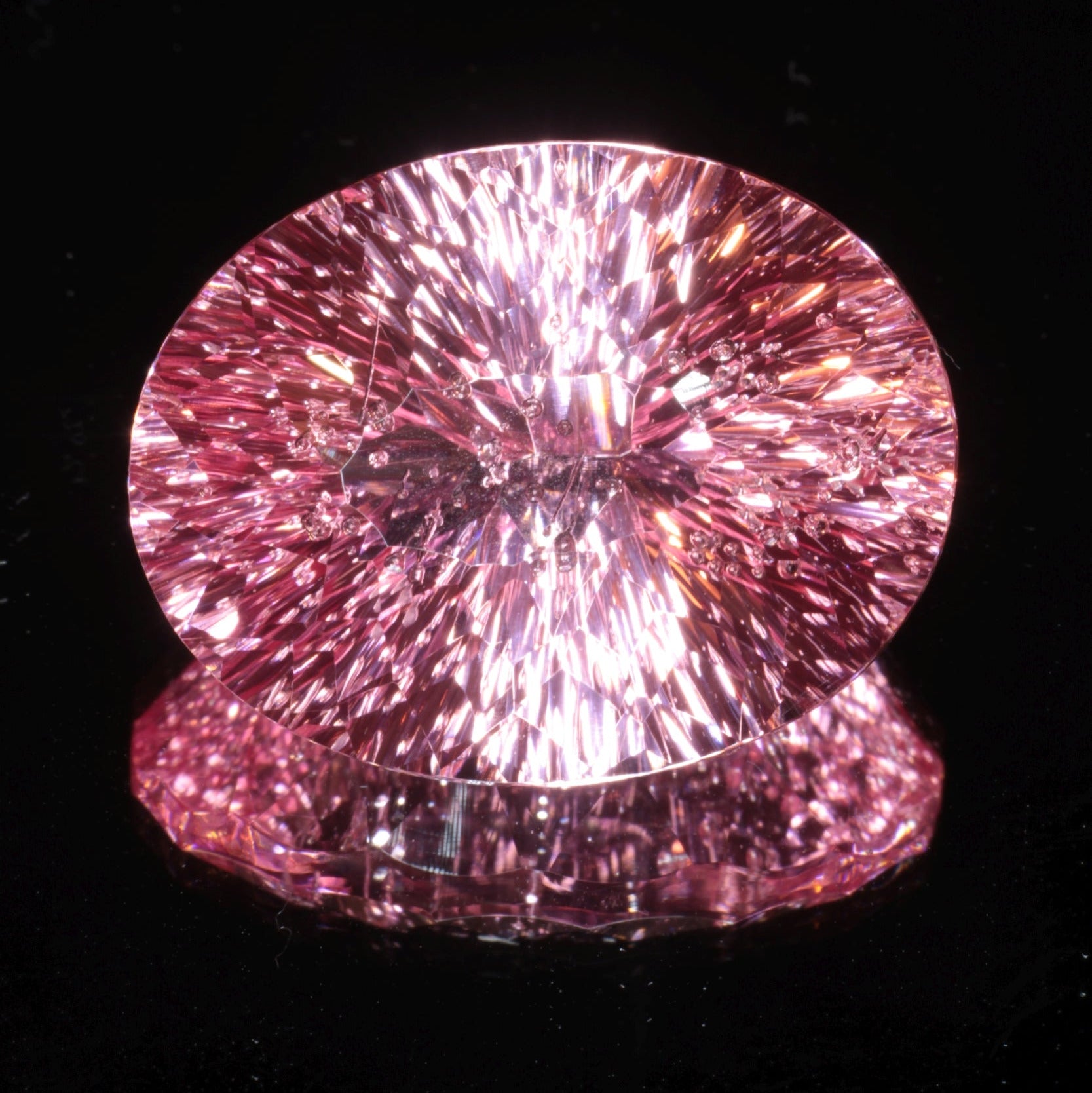 Fantasy Cut Laser Sapphire, Titanium Strawberry Sapphire