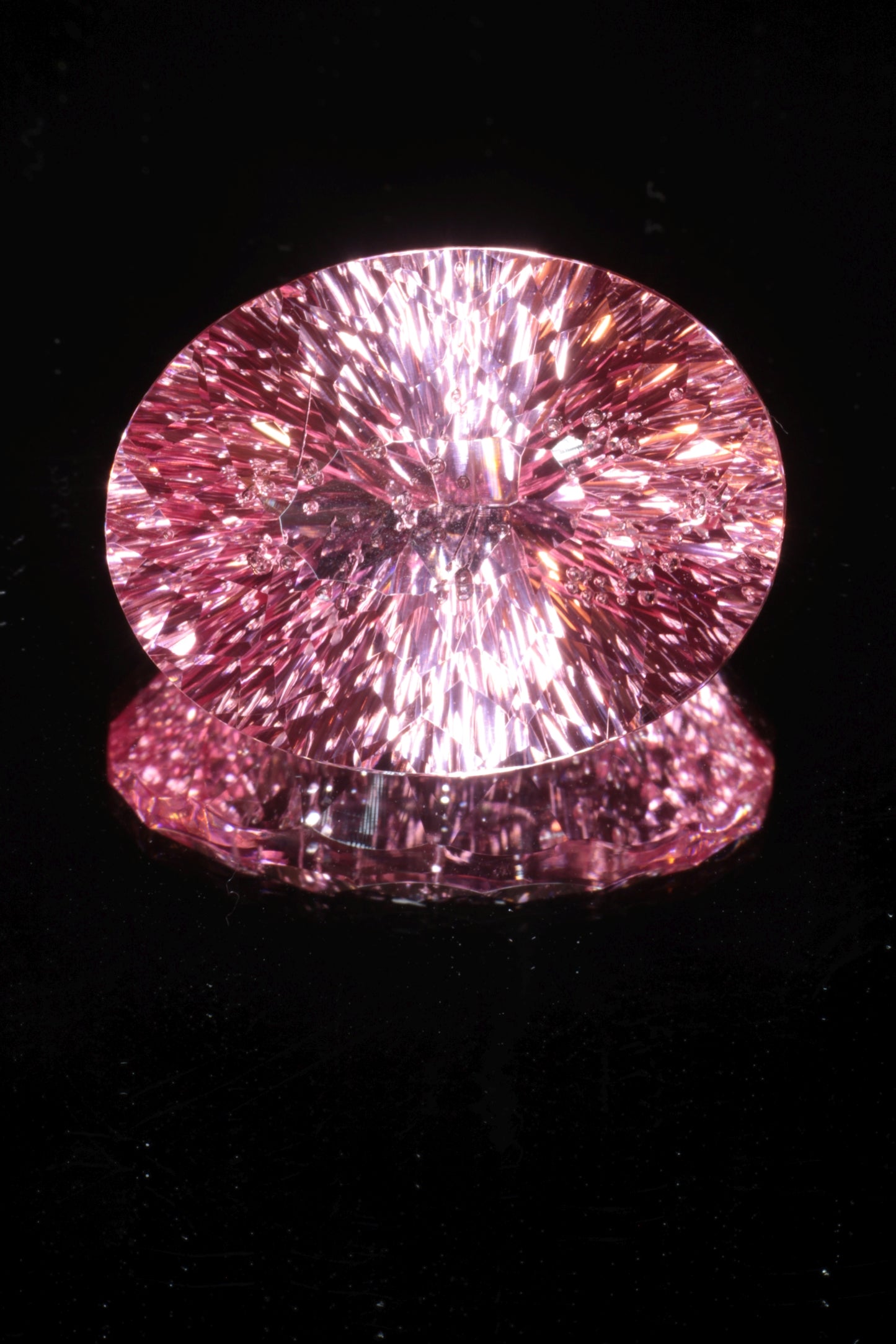 Fantasy Cut Laser Sapphire, Titanium Strawberry Sapphire