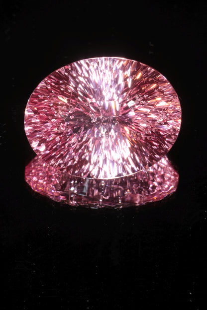 Fantasy Cut Laser Sapphire, Titanium Strawberry Sapphire