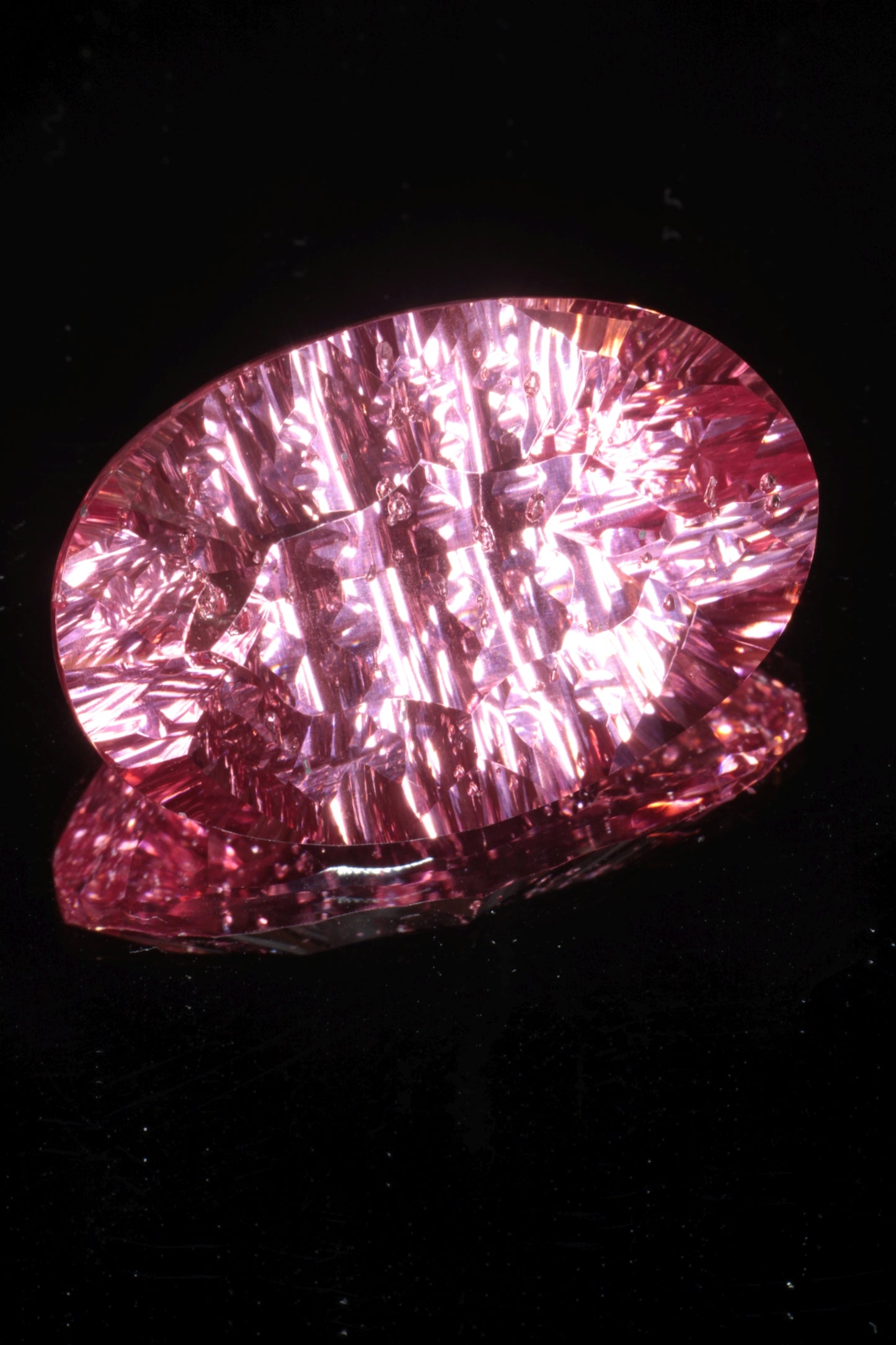 Fantasy Cut Laser Sapphire, Titanium Strawberry Sapphire