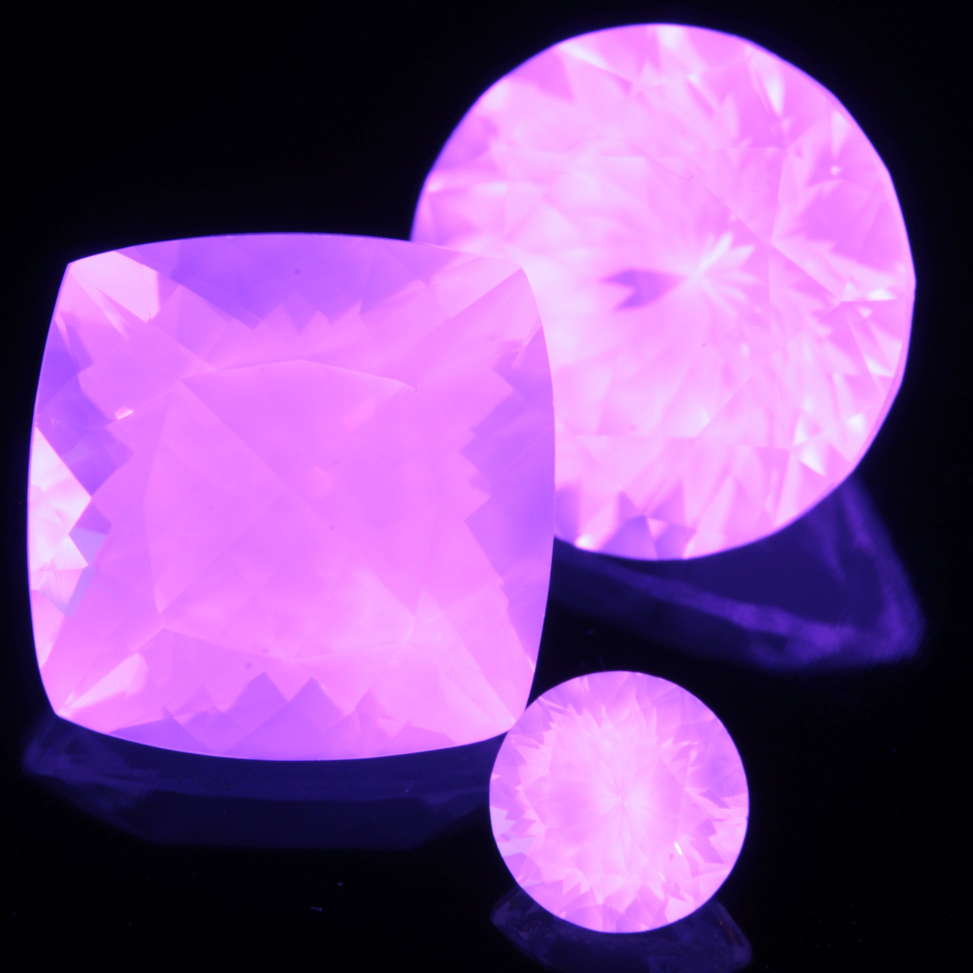 cut phantom yag glowing purple under uv light
