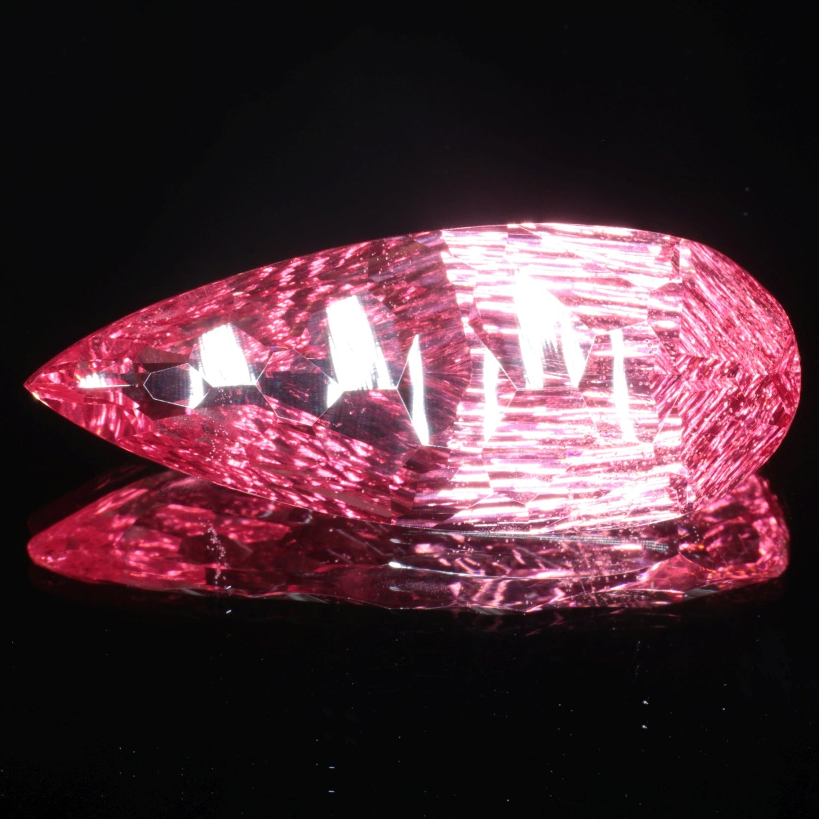 Fantasy Cut Laser Sapphire, Titanium Strawberry Sapphire
