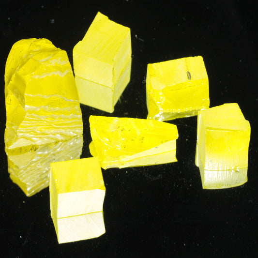 GAGG Lumogarnet Facet Rough Neon Yellow (Day Glow Fluorescence, Slight Phosphorescence)