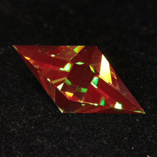 Custom Cut 'Plumbob' Christmas Garnet 18.1ct