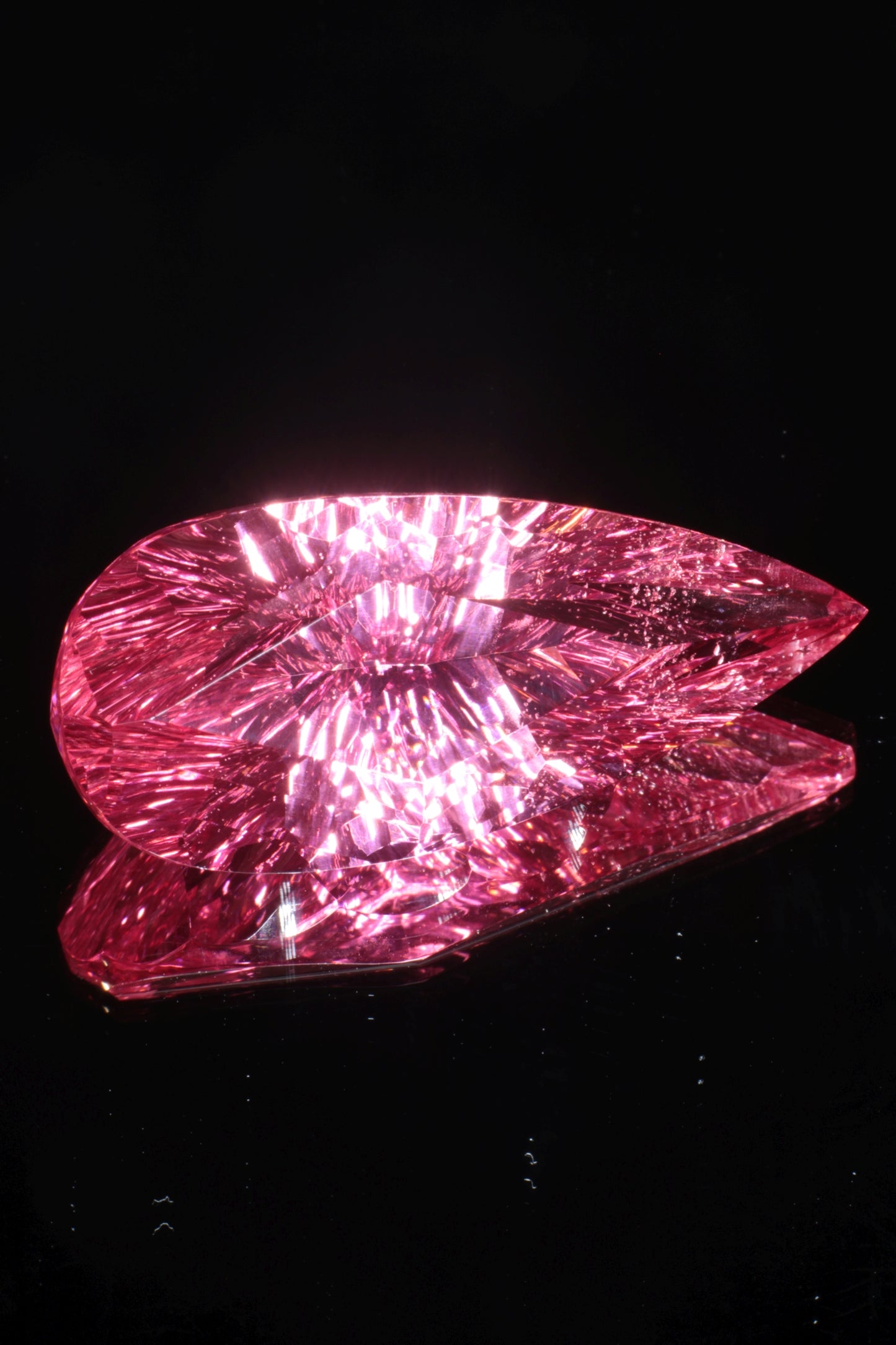 Fantasy Cut Laser Sapphire, Titanium Strawberry Sapphire