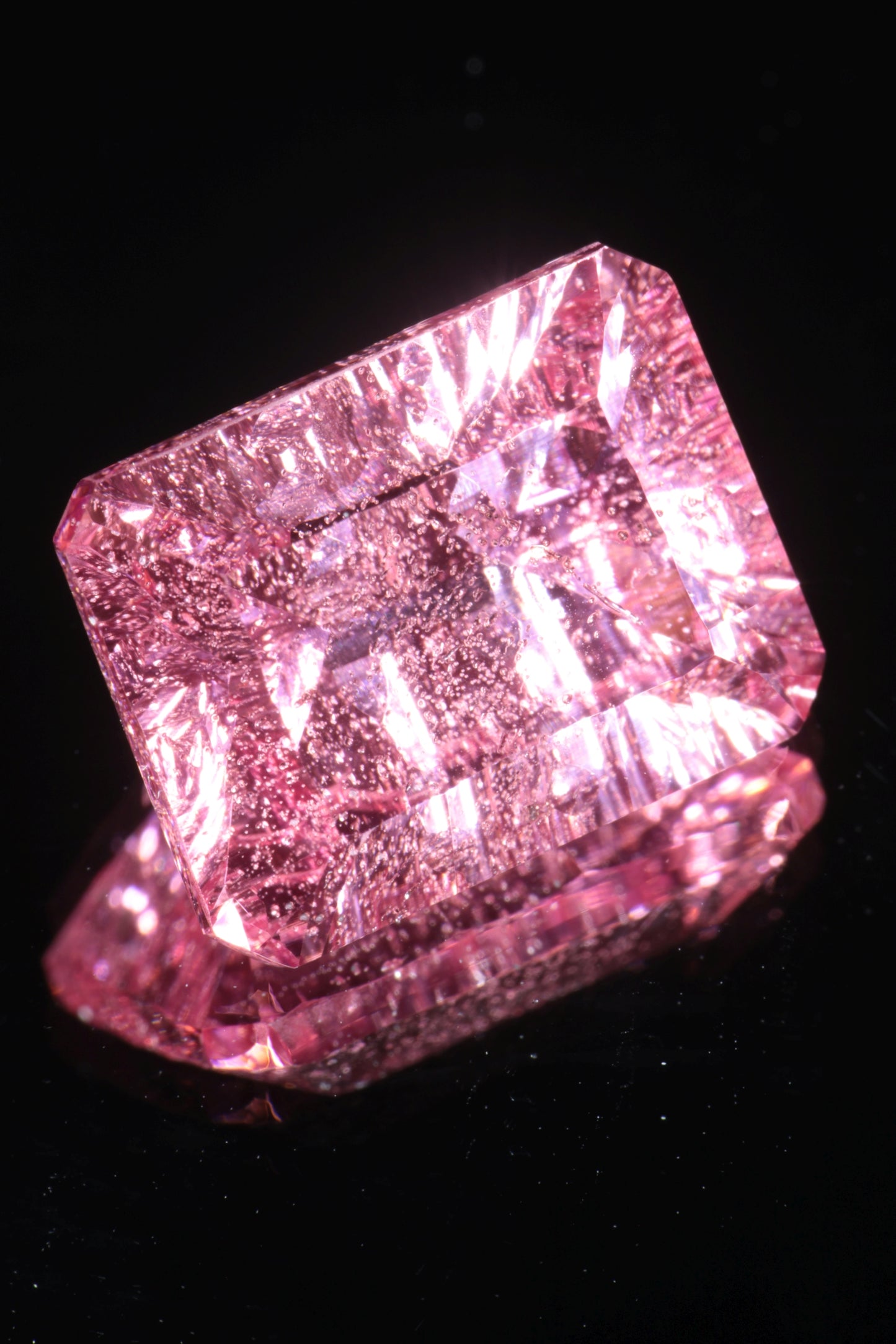 Fantasy Cut Laser Sapphire, Titanium Strawberry Sapphire