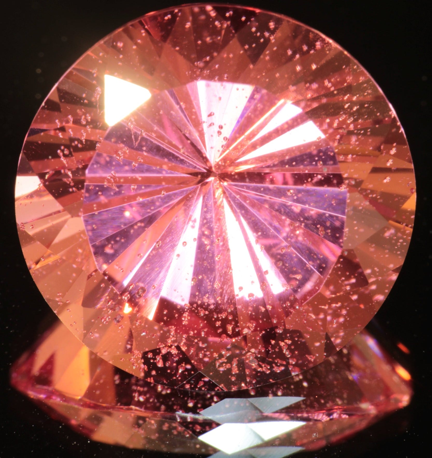 Fantasy Cut Laser Sapphire, Titanium Strawberry Sapphire