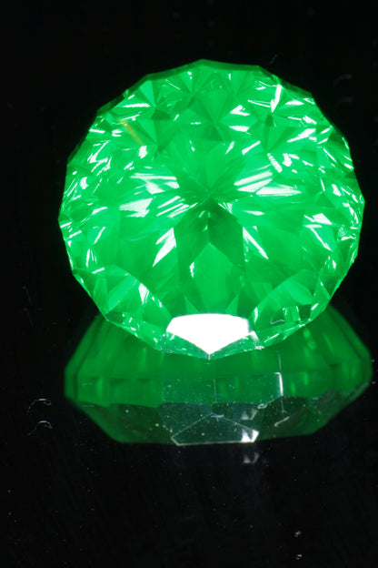 Fantasy Cut Vivid Green Laser Garnet, Vanadium YAG