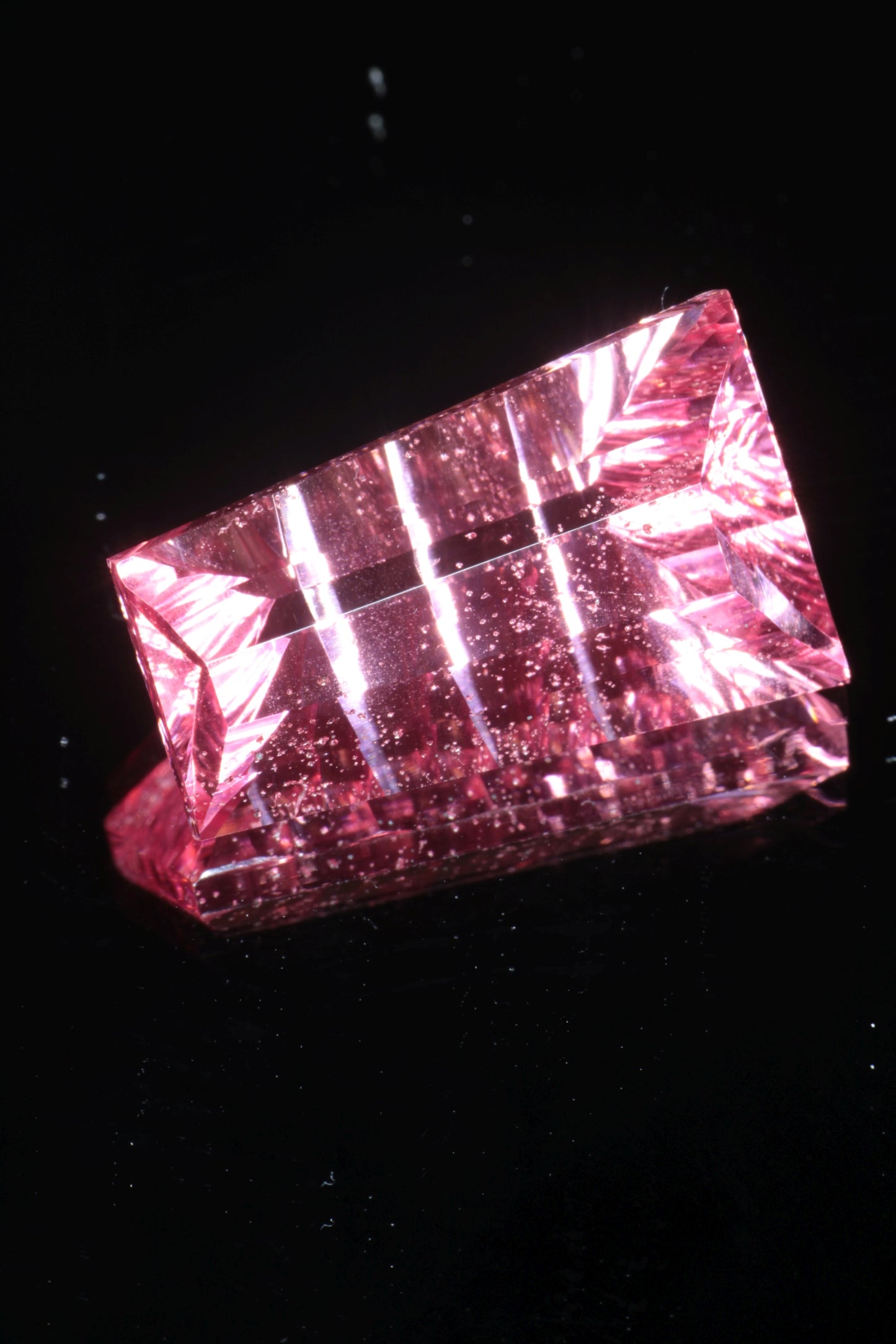 Fantasy Cut Laser Sapphire, Titanium Strawberry Sapphire