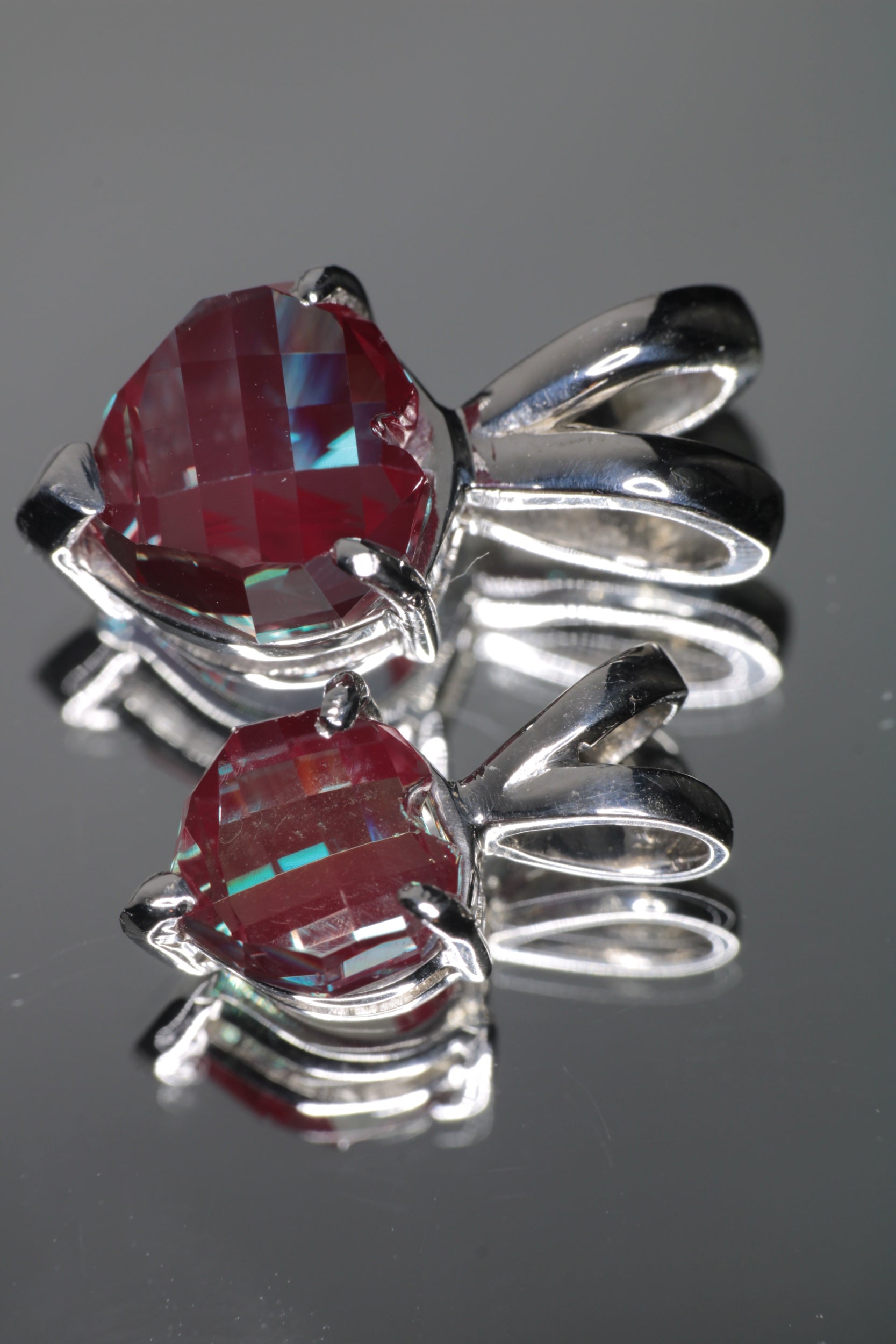 RetroHeart™ Pendants in Sterling Silver, Pixel Heart Cut