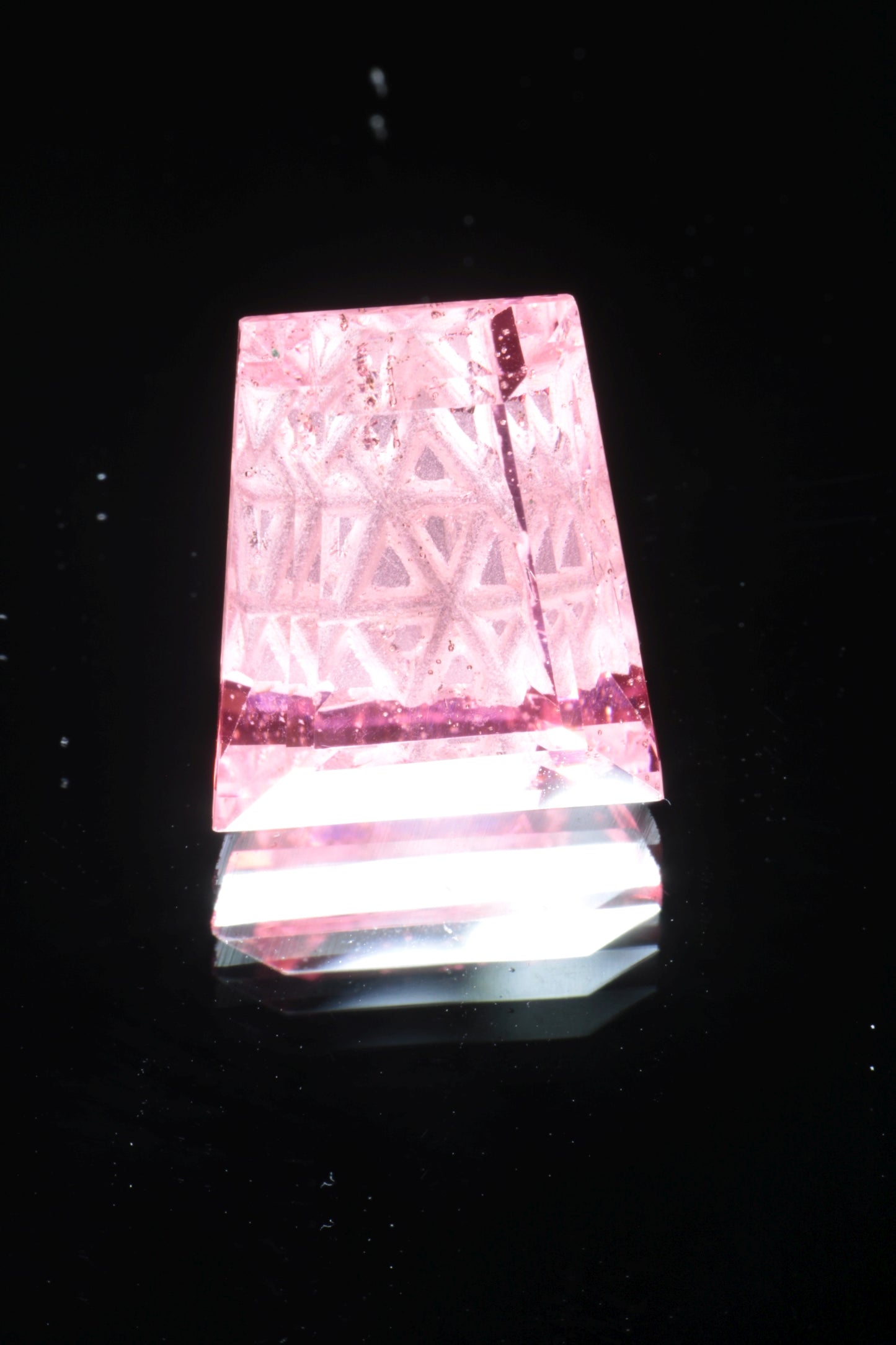 Fantasy Cut Laser Sapphire, Titanium Strawberry Sapphire