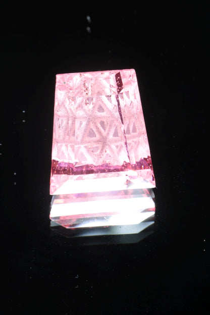 Fantasy Cut Laser Sapphire, Titanium Strawberry Sapphire