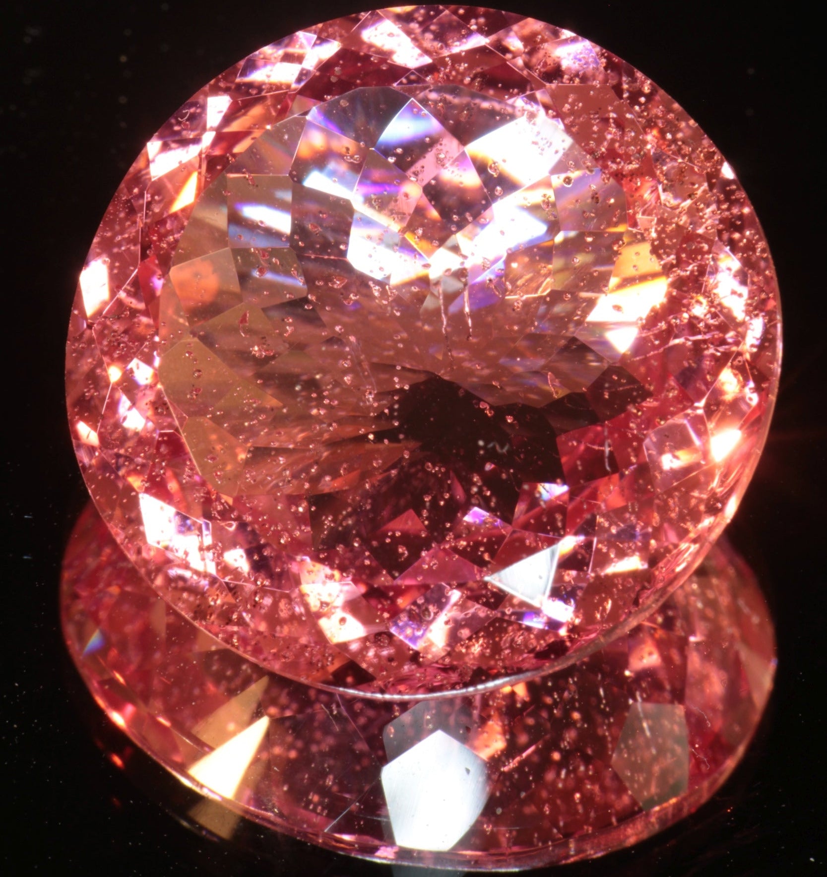 Fantasy Cut Laser Sapphire, Titanium Strawberry Sapphire