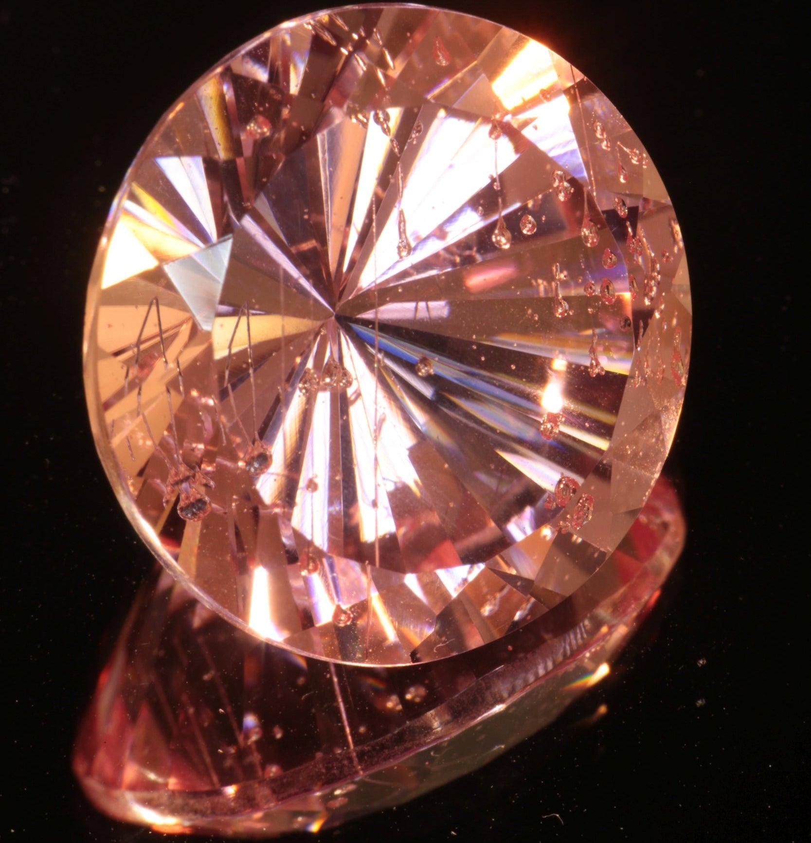 Fantasy Cut Laser Sapphire, Titanium Strawberry Sapphire