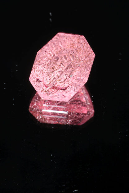 Fantasy Cut Laser Sapphire, Titanium Strawberry Sapphire