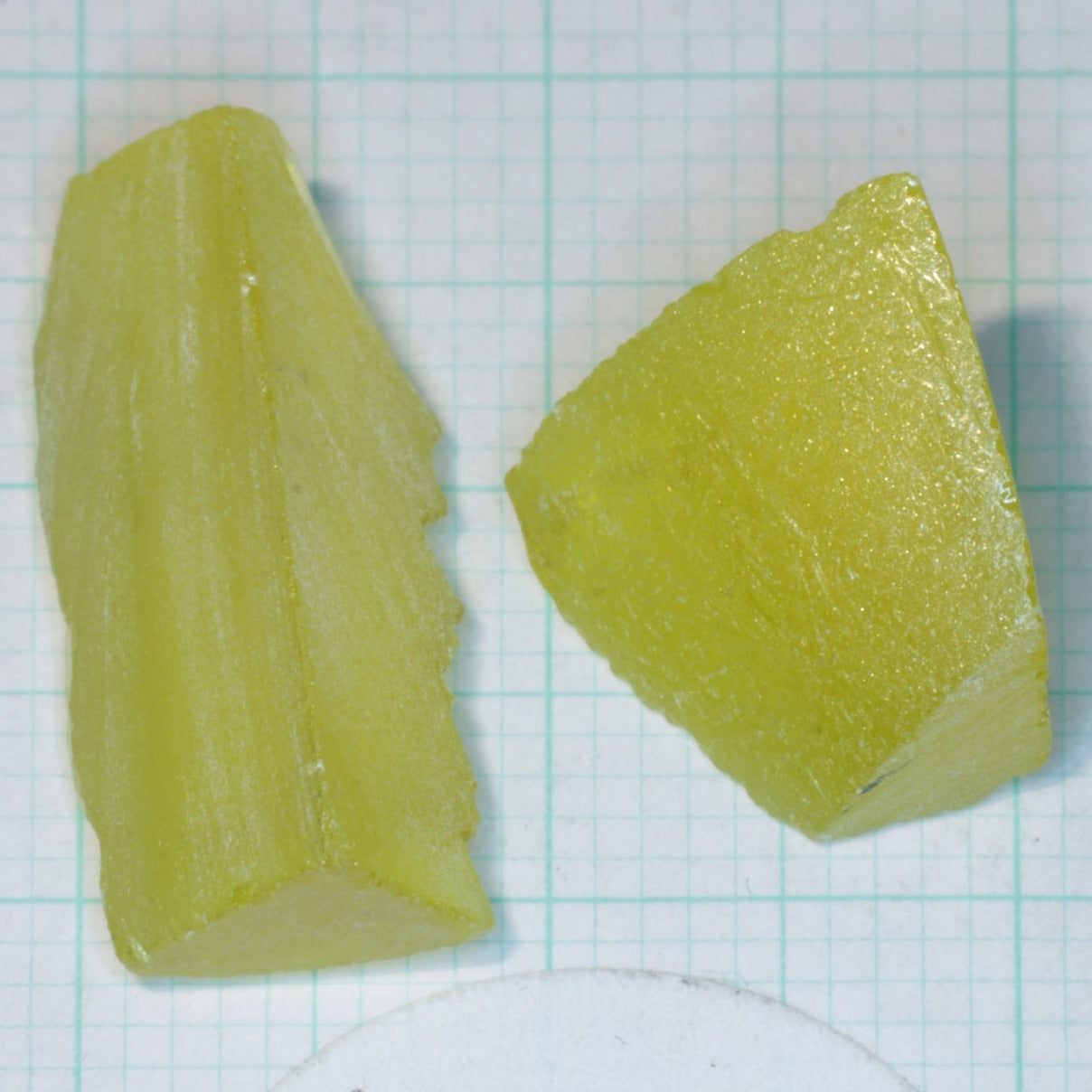 Golden Laser Garnet Facet Rough, Ce+Nd YAG