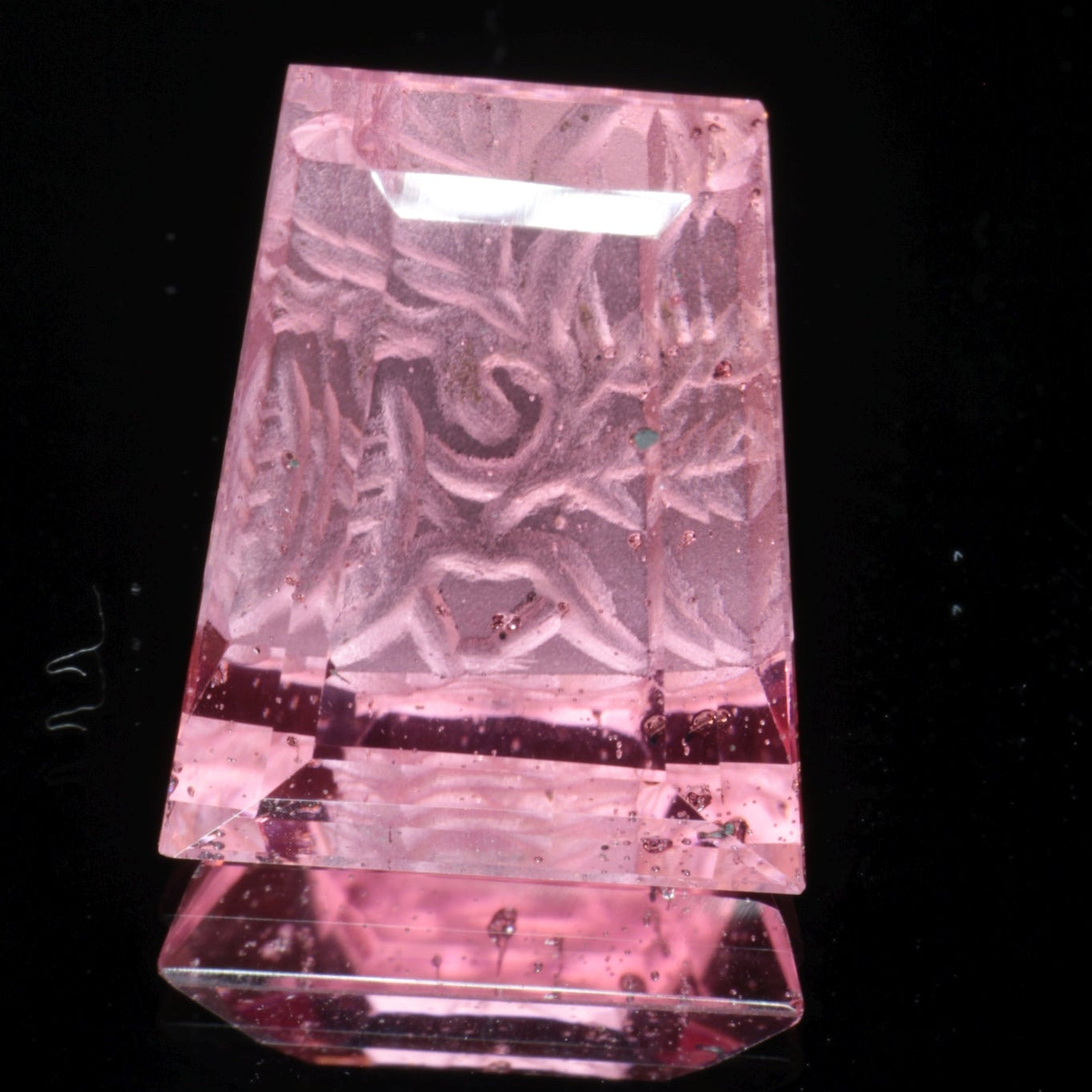Fantasy Cut Laser Sapphire, Titanium Strawberry Sapphire