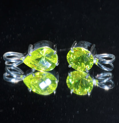 Glow in the Dark Phosphorescent GAGG Lab Garnet Pendants, High Glow Lumogarnet