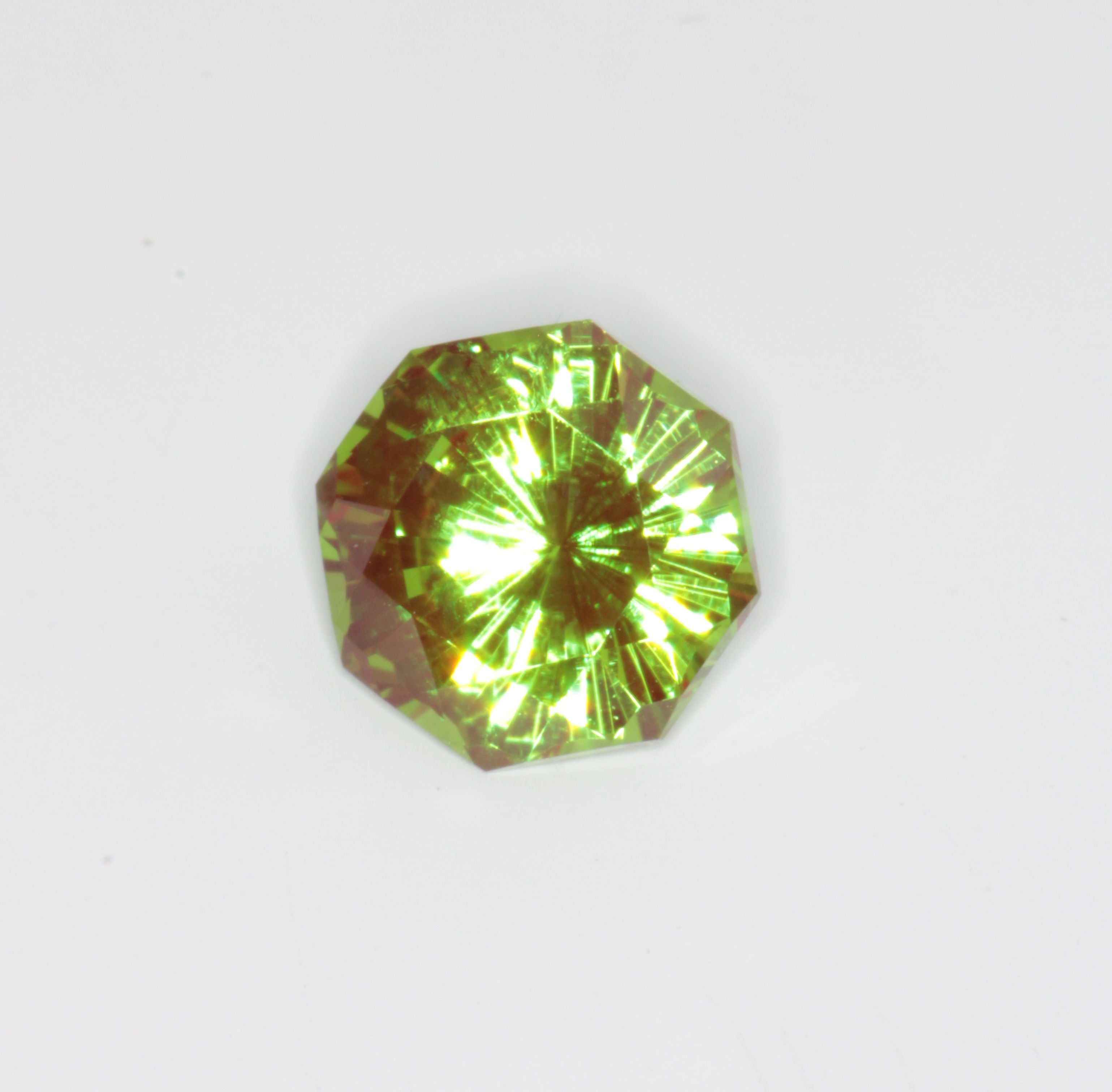 An Octagonal Christmas Garnet on a white background