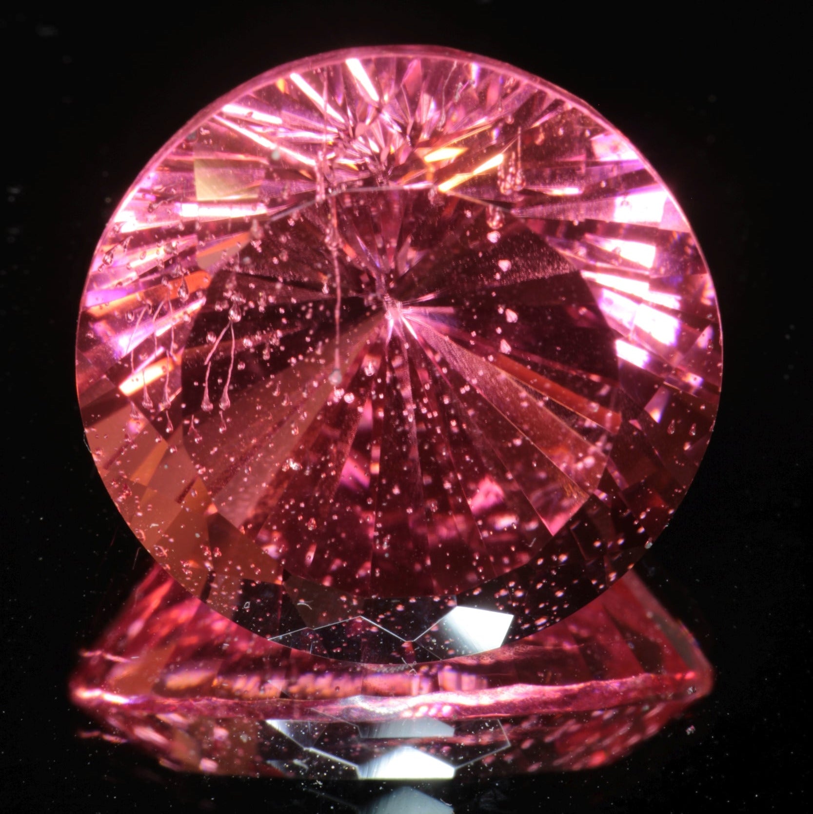 Fantasy Cut Laser Sapphire, Titanium Strawberry Sapphire