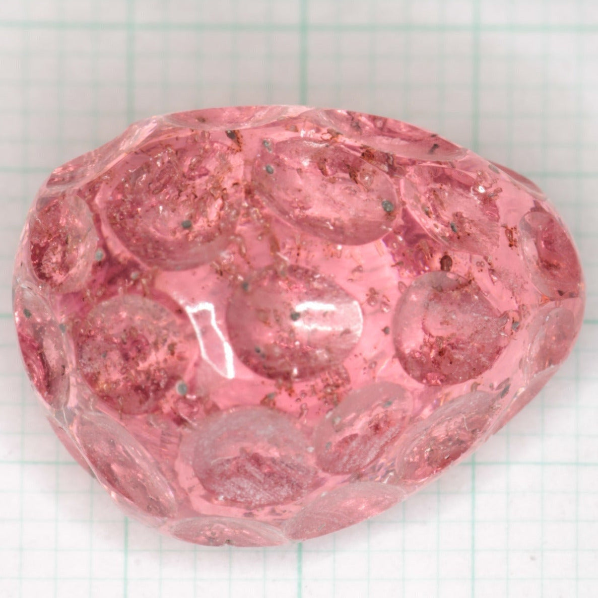 Strawberry Carved Laser Sapphire, Titanium Strawberry Sapphire