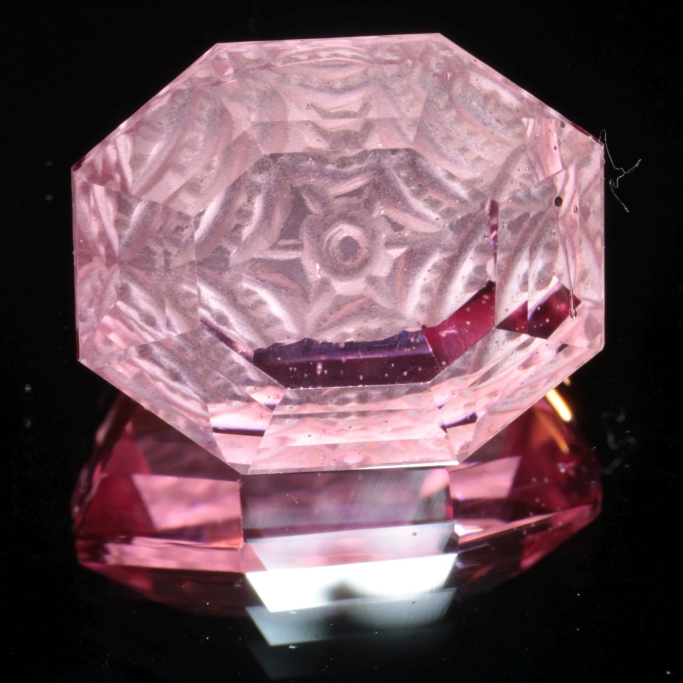 Fantasy Cut Laser Sapphire, Titanium Strawberry Sapphire